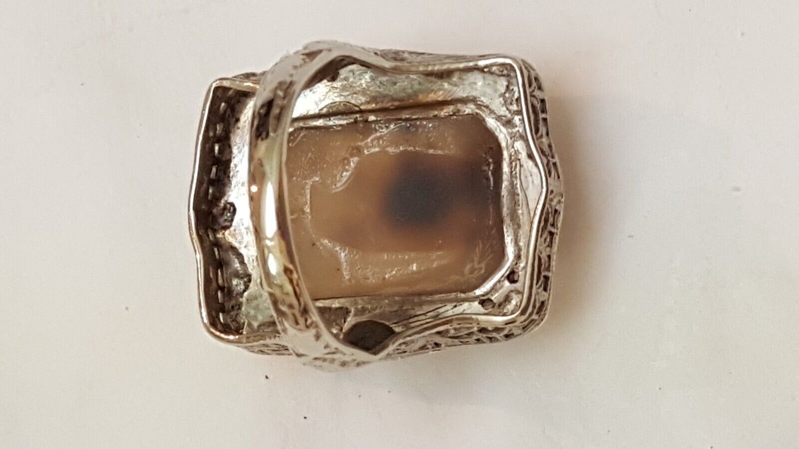 Other Antique 10ct Agate 14K 2-Tone Gold Enamel Filigree Ring Size ONE SIZE - 3 Thumbnail