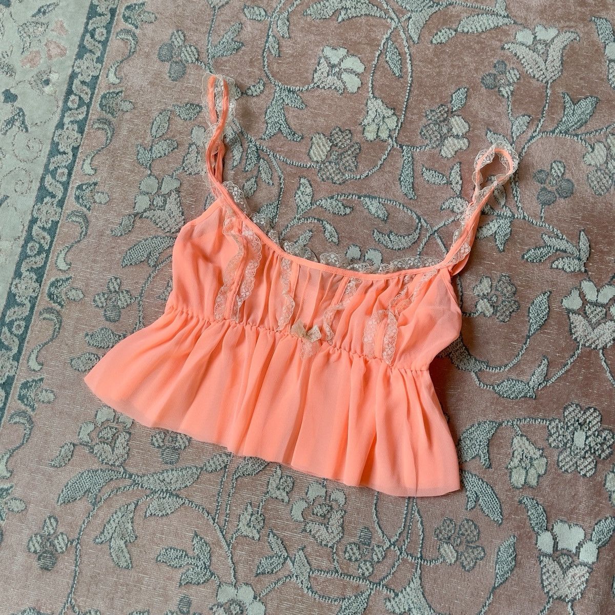 Victoria's Secret VS Hot Orange Chiffon Camisole (S-M) Size M / US 6-8 / IT 42-44 - 3 Thumbnail
