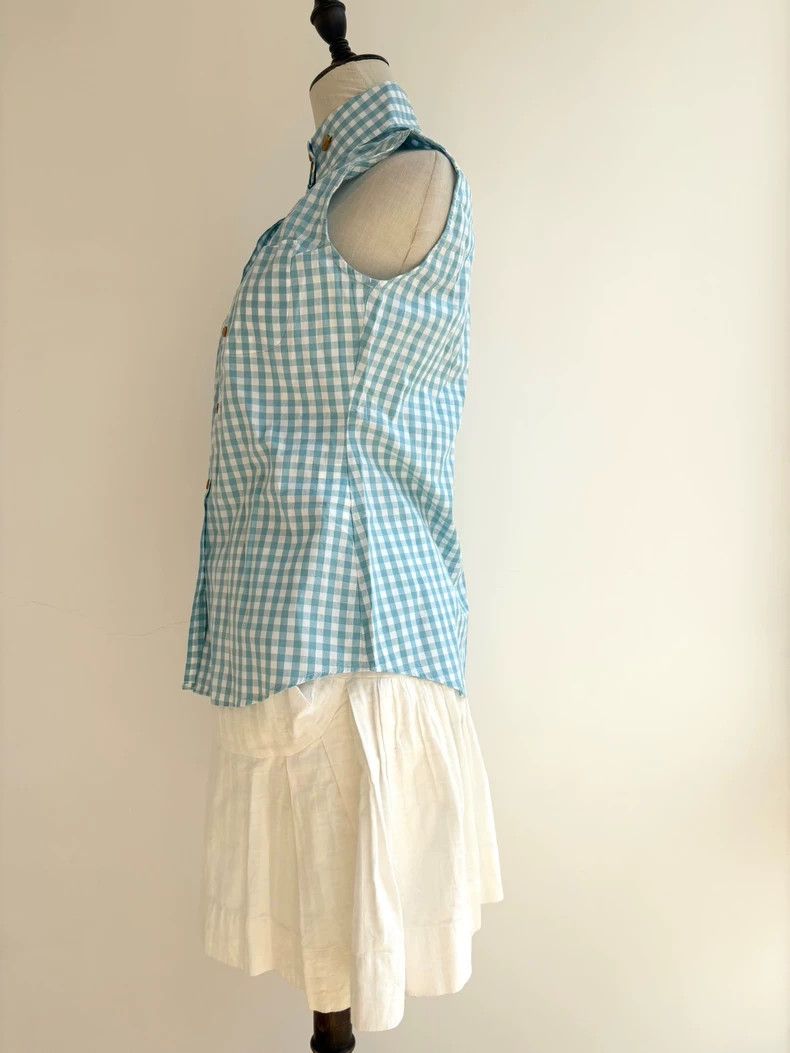 Vivienne Westwood Vivienne Westwood Blue checkered shirt without sleeves Size M / US 6-8 / IT 42-44 - 3 Thumbnail