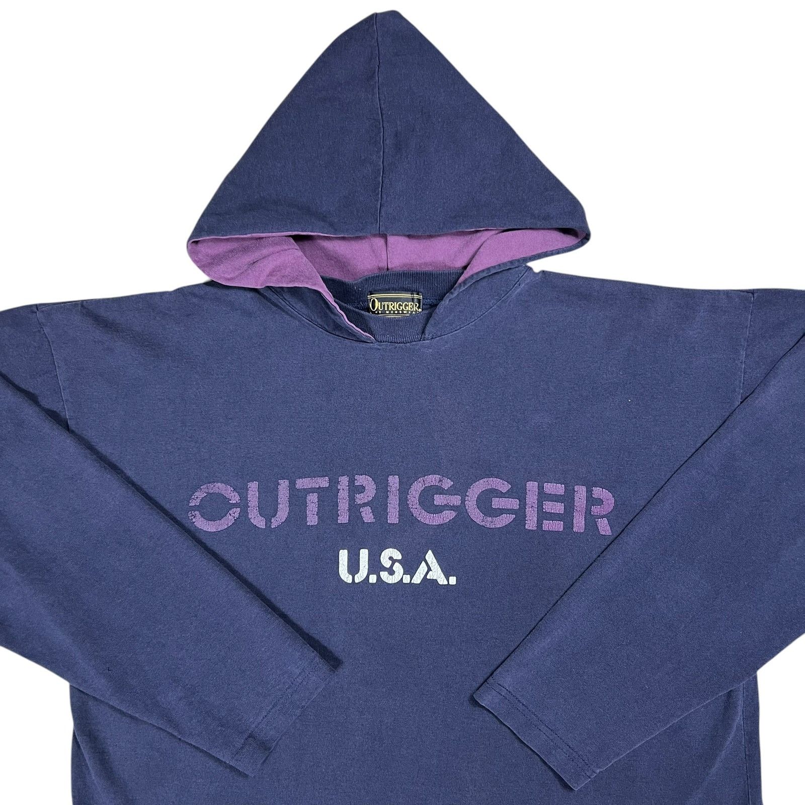 Vintage Vintage Outrigger USA faded after hood faded long sleeve Size US XL / EU 56 / 4 - 2 Thumbnail