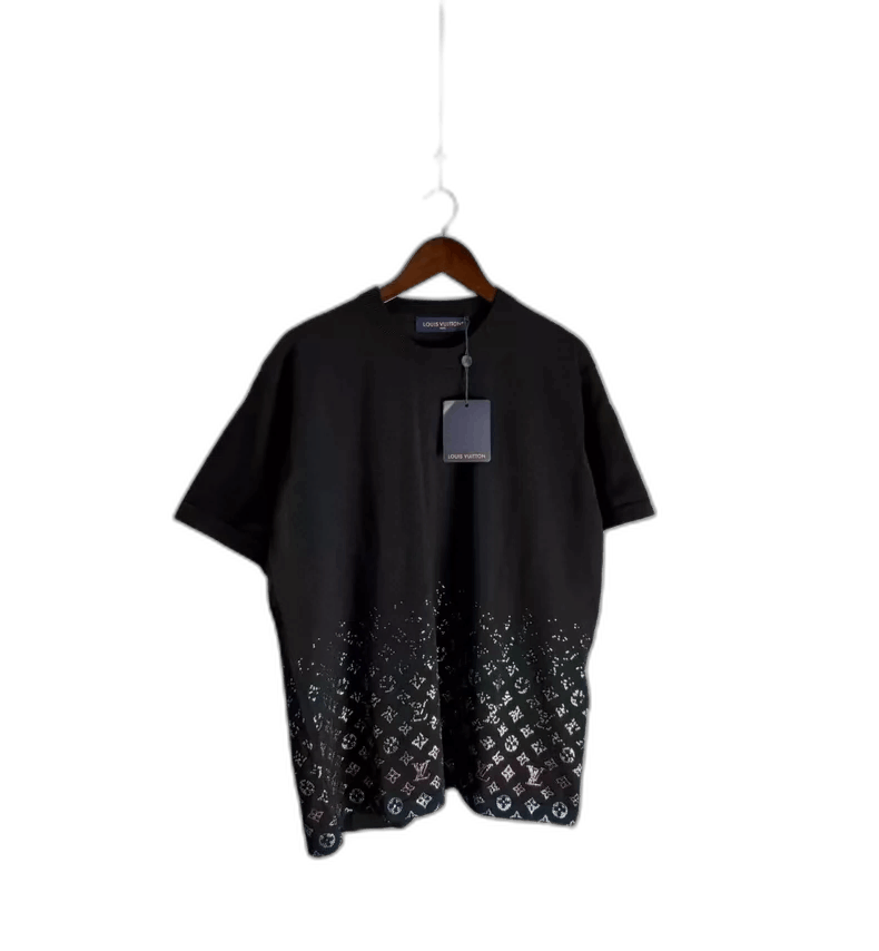 Louis Vuitton Louis Vuitton Black Rhinestone Gradient T-Shirt-2507 Size US M / EU 48-50 / 2 - 1 Thumbnail