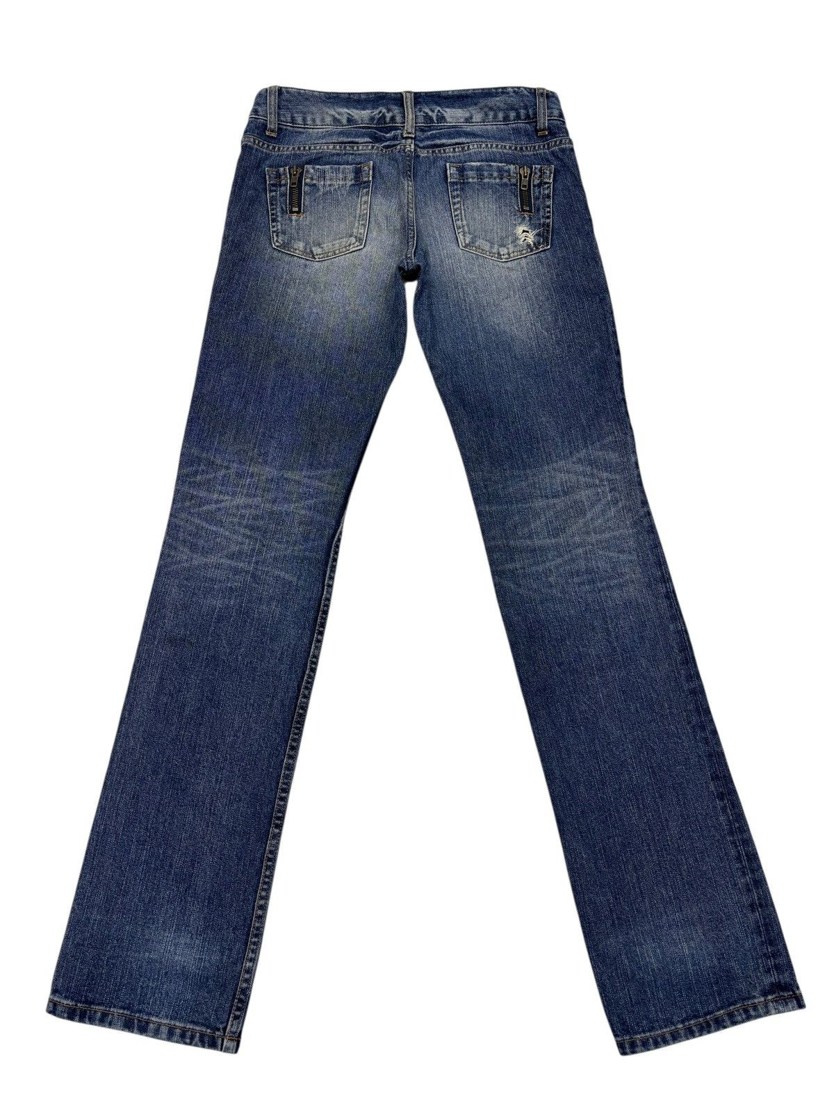 If Six Was Nine Yevs Distressed Zigzag Slim Straight Skinny Jeans Size 30" / US 8 / IT 44 - 2 Thumbnail