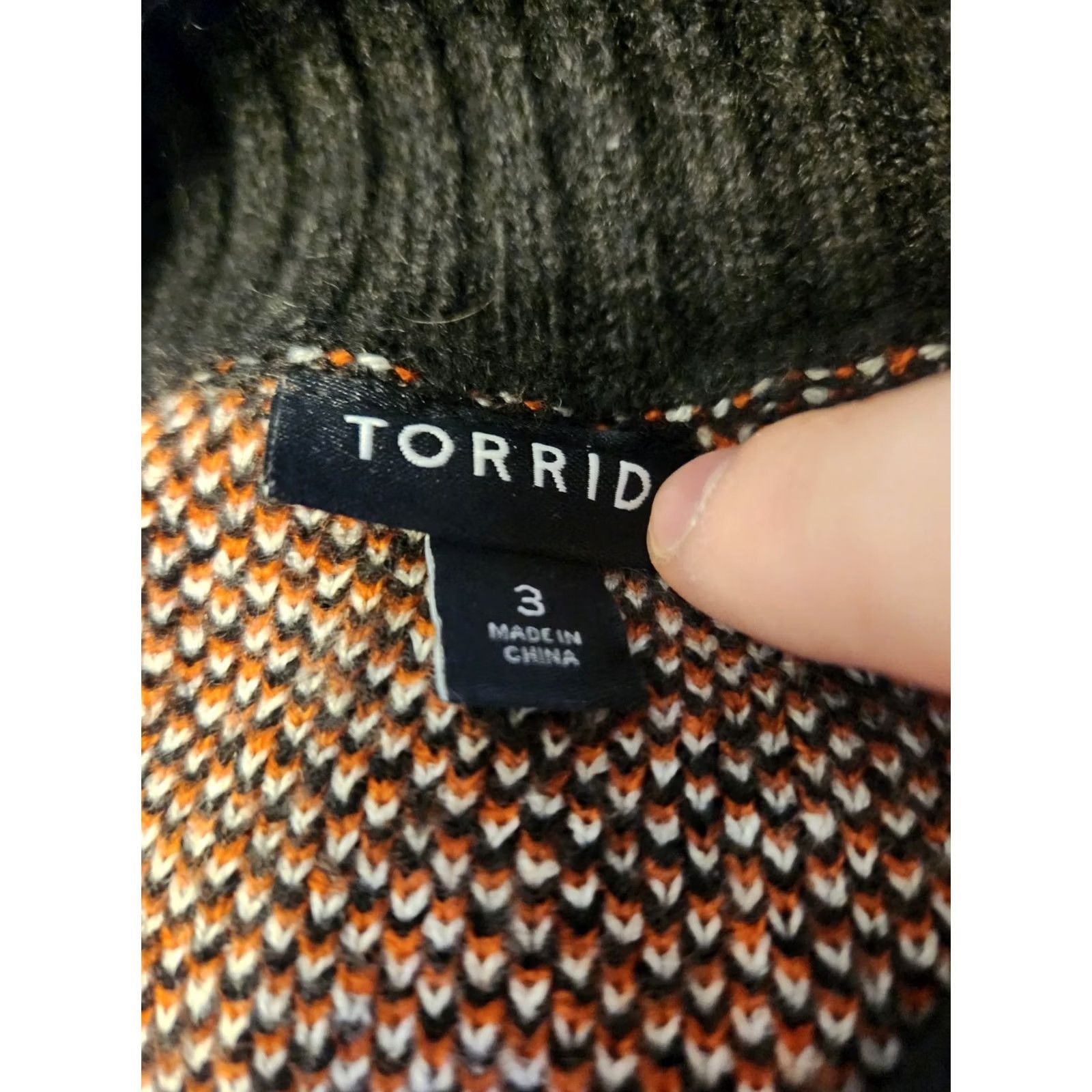 Torrid Torrid Plus Size Sweater Black Floral Orange White Mock Neck 3X Women Size XXL / US 16-18 / IT 52-54 - 7 Thumbnail