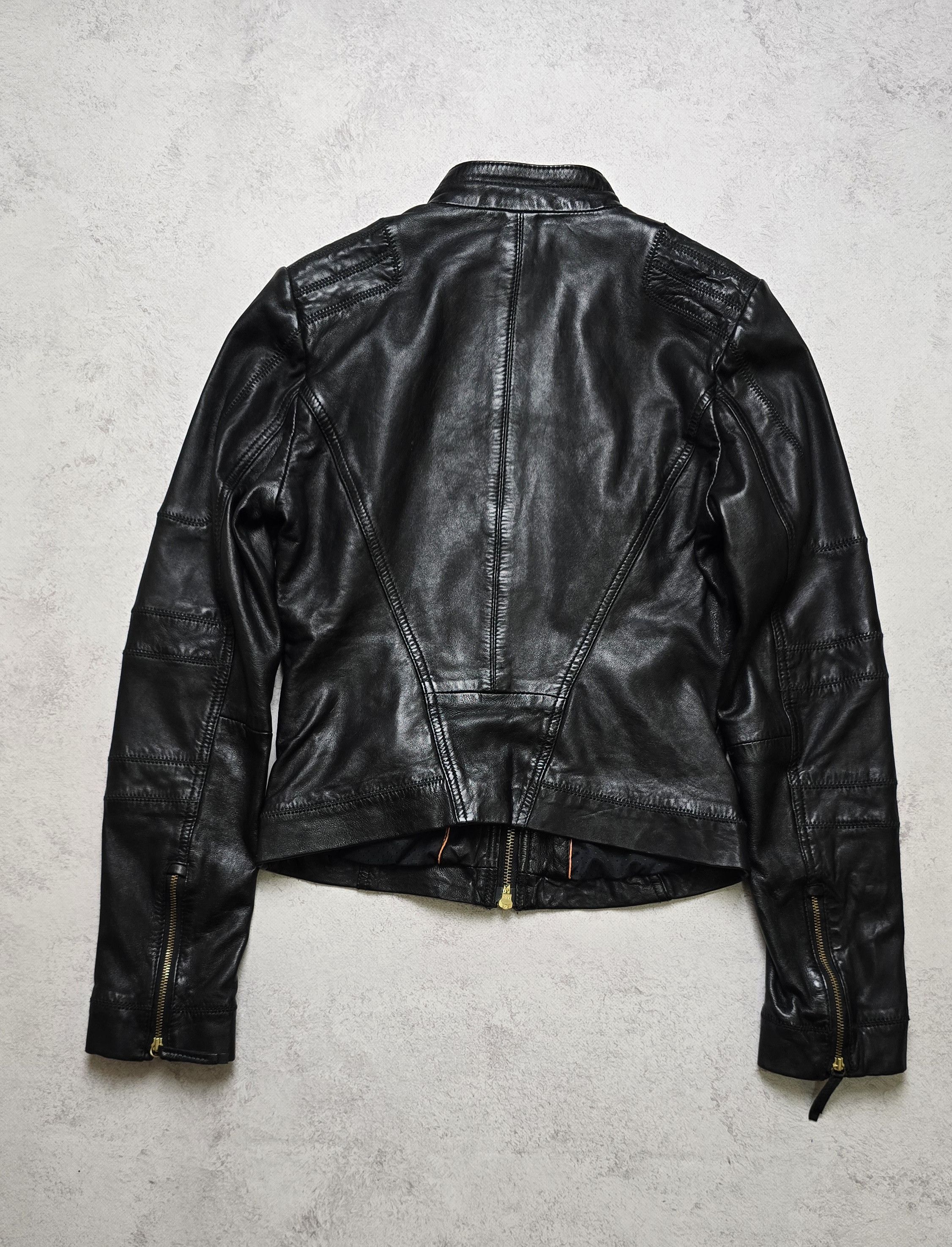 Hugo Boss Hugo Boss Orange Jonassa Black Leather Biker Jacket Size XS / US 0-2 / IT 36-38 - 3 Thumbnail