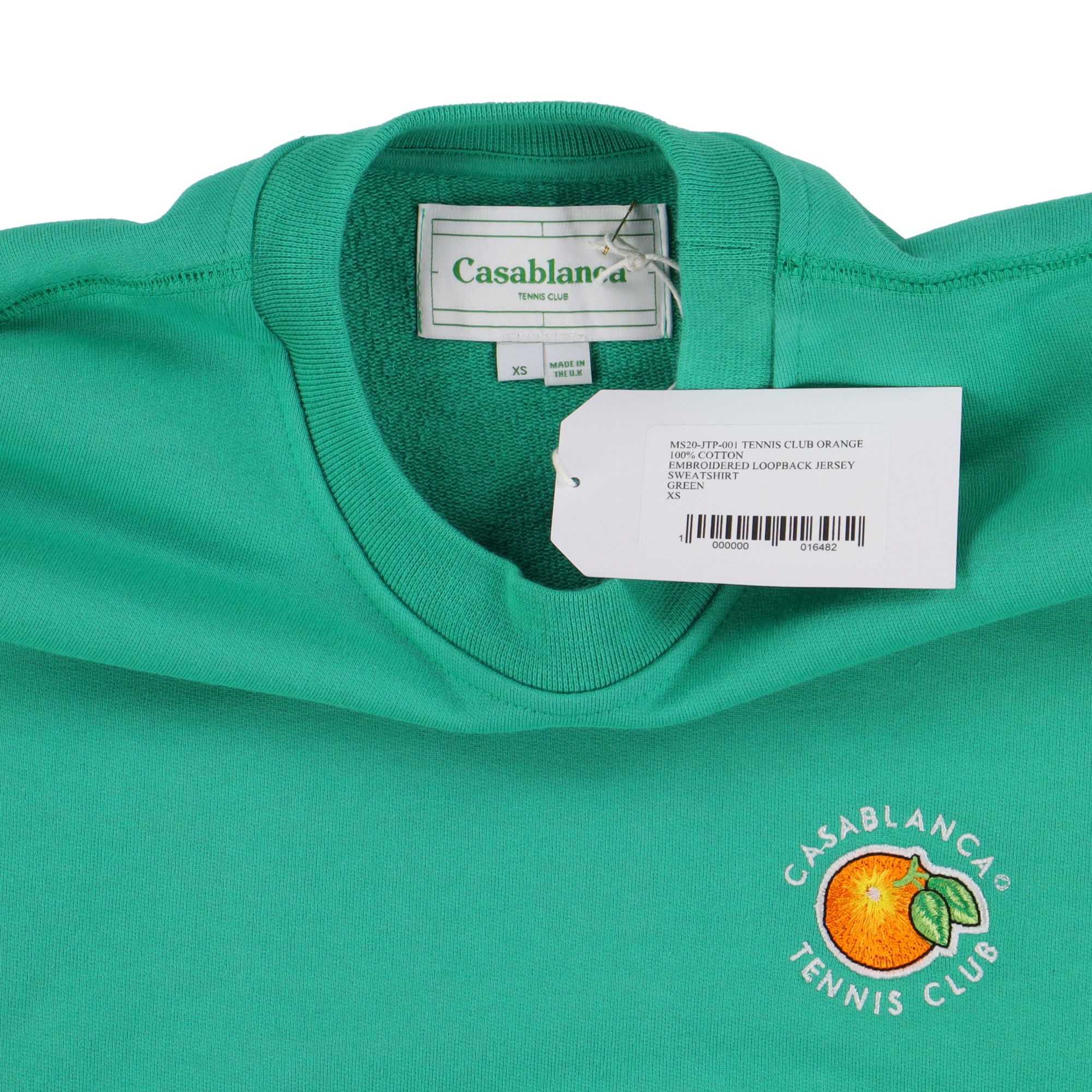 Casablanca Green Embroidered Orange Tennis Club Logo Sweatshirt Size US XS / EU 42 / 0 - 5 Thumbnail