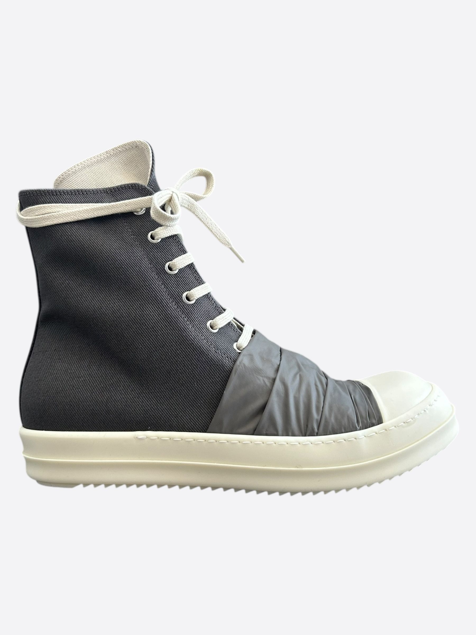 Rick Owens Rick Owens Dark Grey & White Hustler High Top Sneakers Size US 9.5 / EU 42-43 - 1 Thumbnail