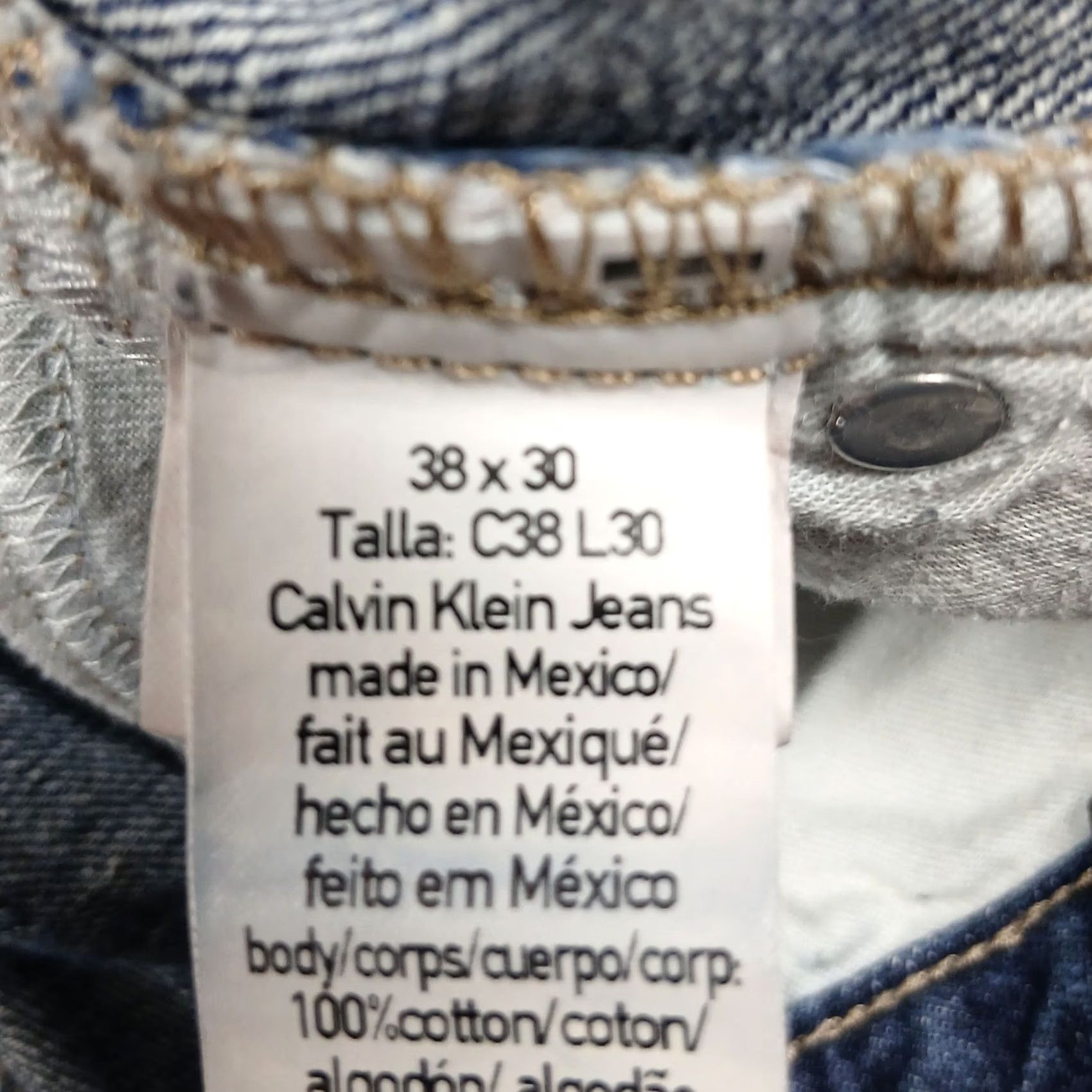 Vintage Calvin Klein Jeans Blue Straight Leg Jeans 38x30 Mens Made in Mexico Denim Size US 38 / EU 54 - 6 Thumbnail