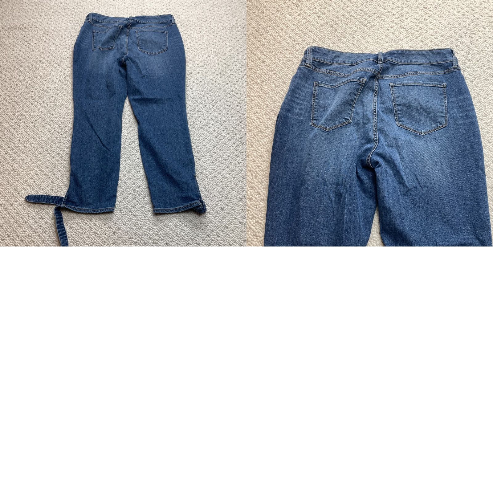 Vintage St. John's Bay Jeans Womens 16 W Blue Denim Skinny Leg Ankle Tie 35x26 Mid Rise Size 38" / US 16 / IT 52 - 9 Thumbnail