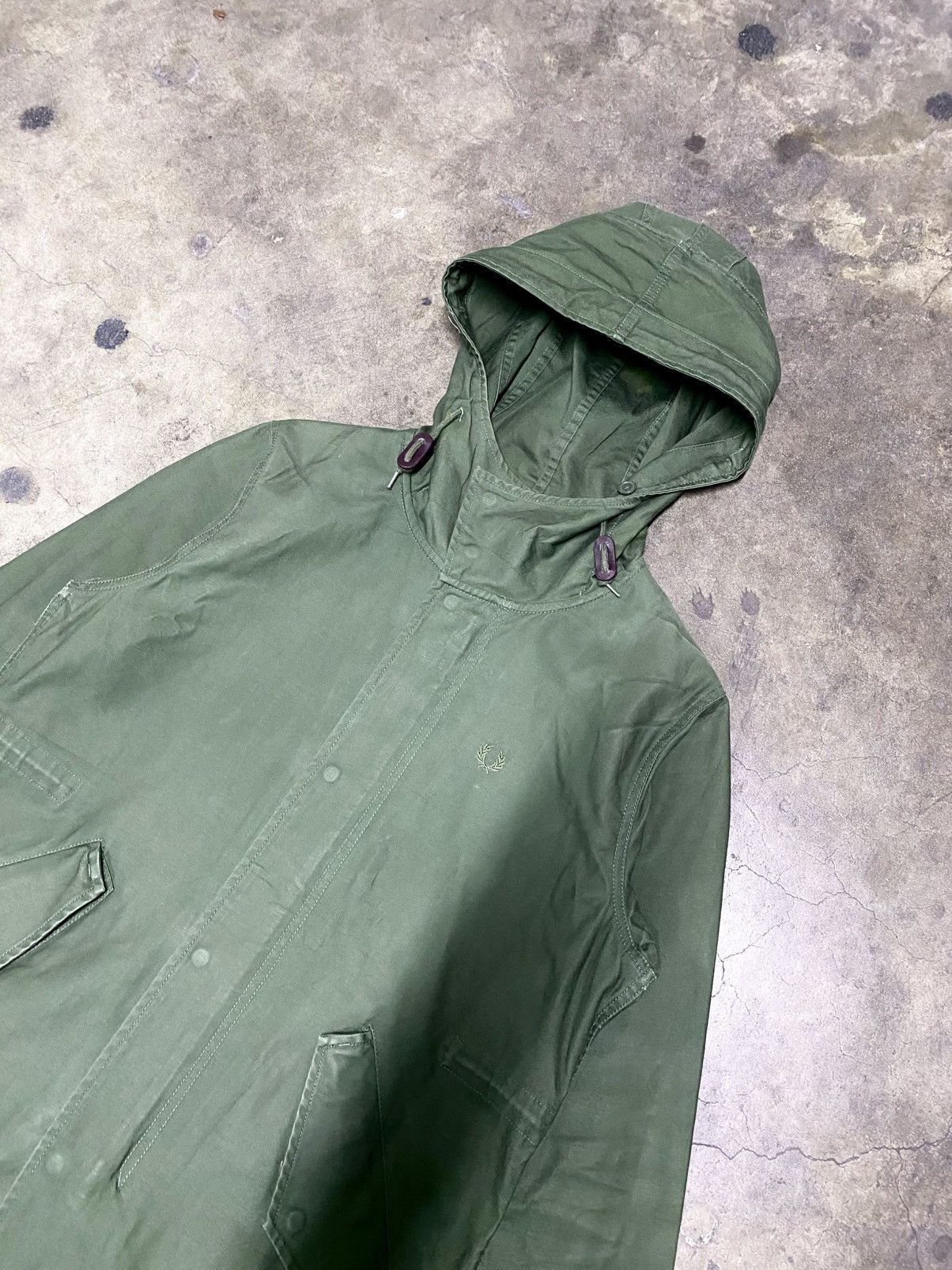 Vintage Fred Perry Military Parka Jacket in Green, Men's — image 3 of 6