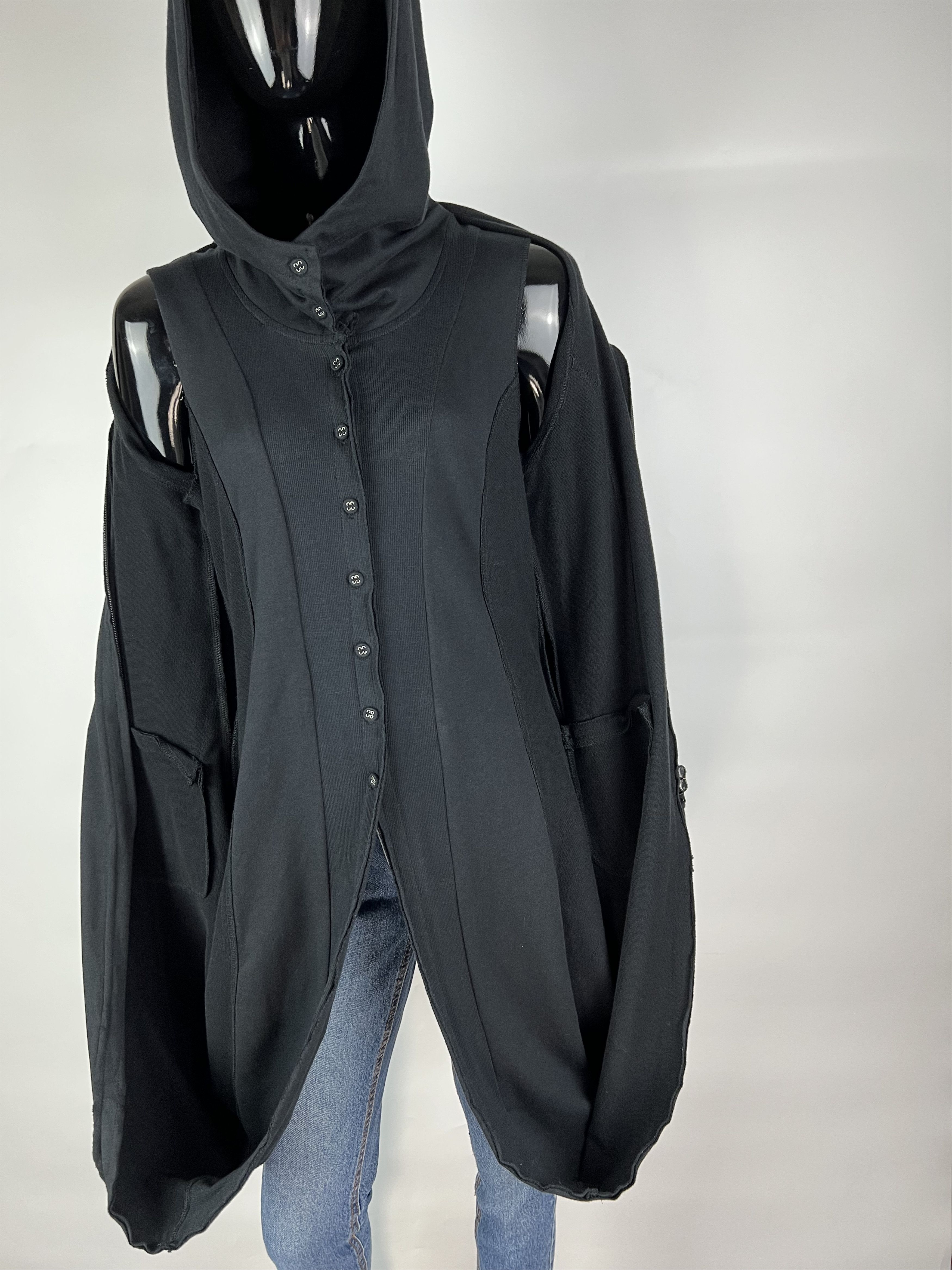 Rundholz Rundholz Asimmetrical Cotton Hooded Jacket Cardigan Size M / US 6-8 / IT 42-44 - 6 Thumbnail