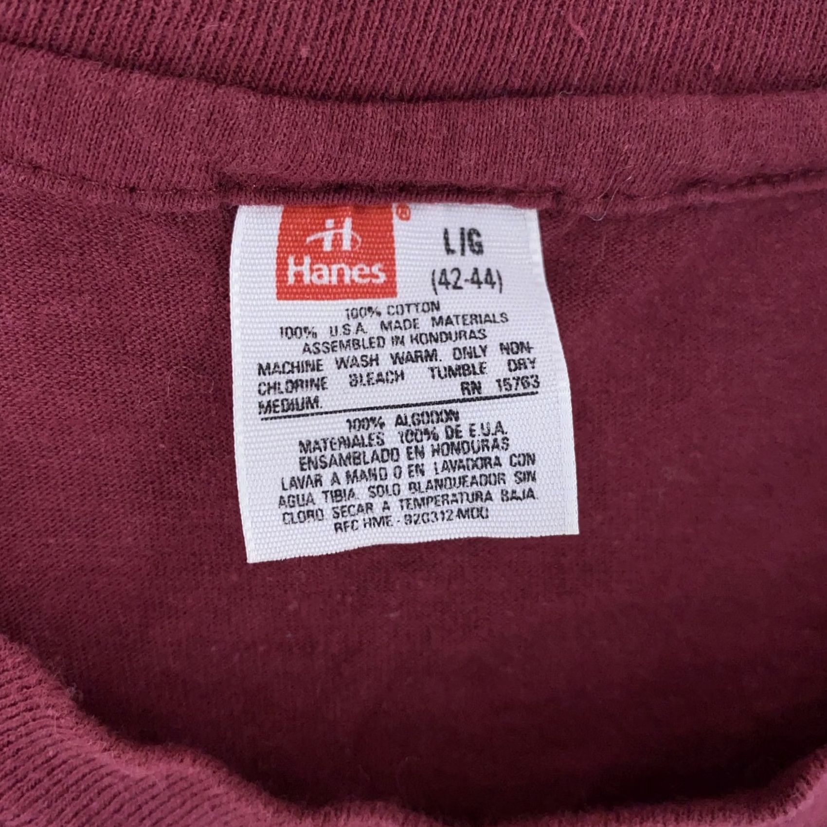 Hanes Hanes Blank Maroon Pocket Shirts Mens Medium Single Stitch USA Made Shirt Mens M Red Pocket Crew Neck Short Sleeve Cotton T-Shirt Size US M / EU 48-50 / 2 - 7 Thumbnail