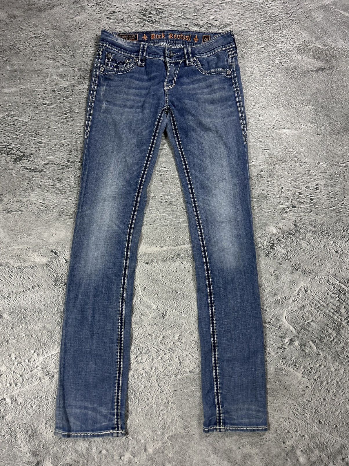 Rock Revival Rock Revival rhinestone glitter jeans Y2K flared denisa Size 29" - 6 Thumbnail
