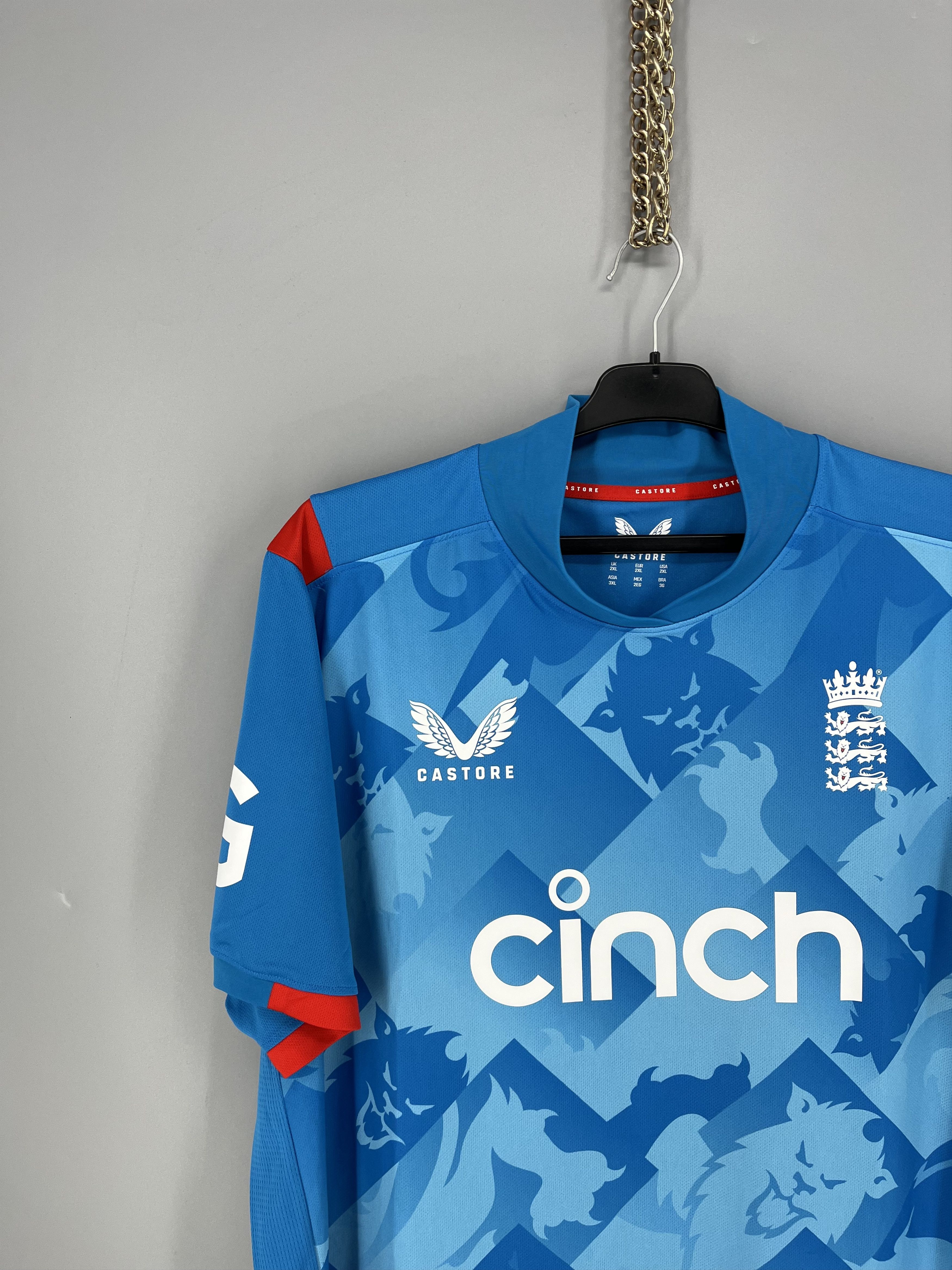 Vintage England Cricket Castore Blue One Day Shirt size Size US XXL / EU 58 / 5 - 4 Thumbnail