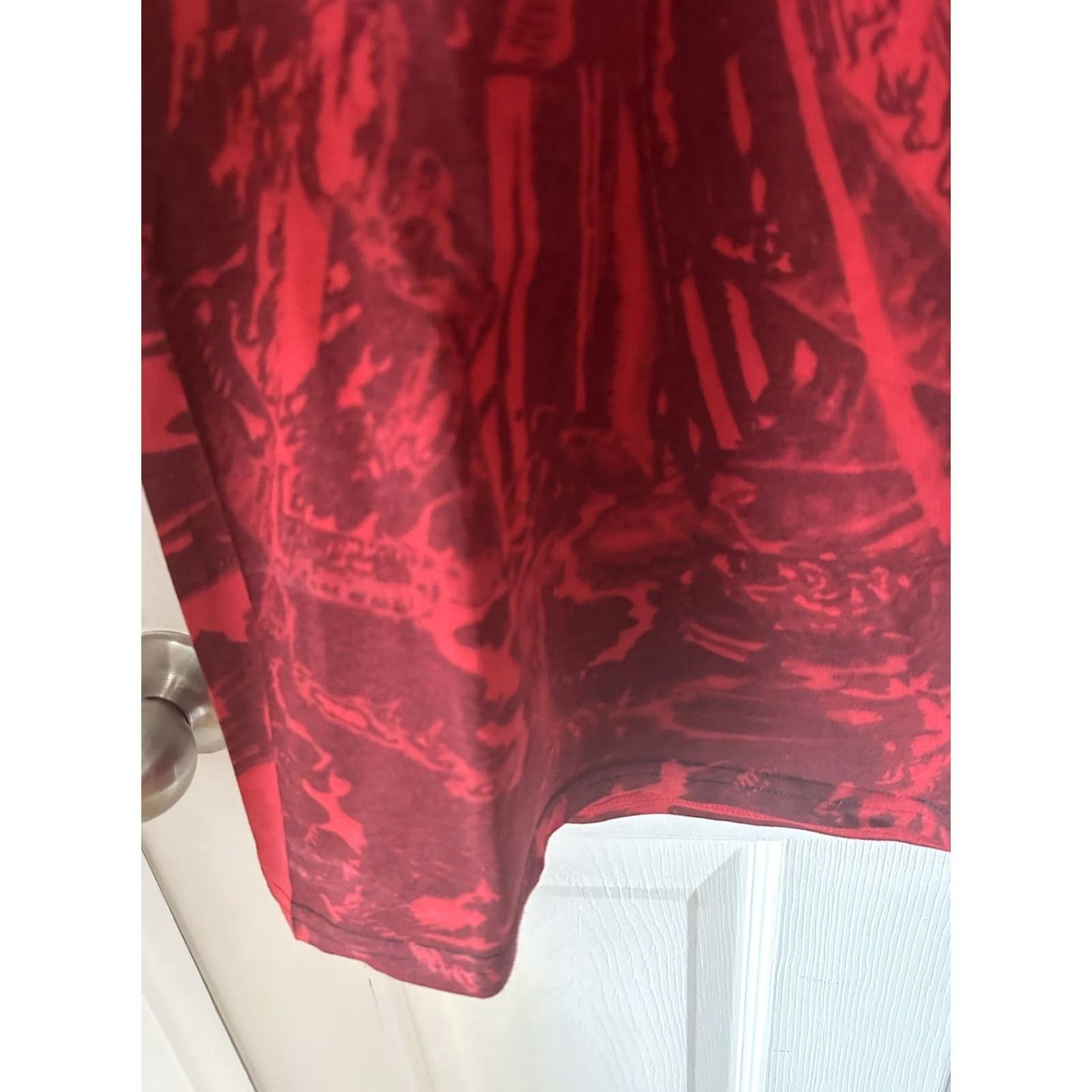 Jerzees VINTAGE JERZEES Red AOP St. Michael Defend US ALL Shirt Adult Medium 90s RARE Men Size US M / EU 48-50 / 2 - 5 Thumbnail