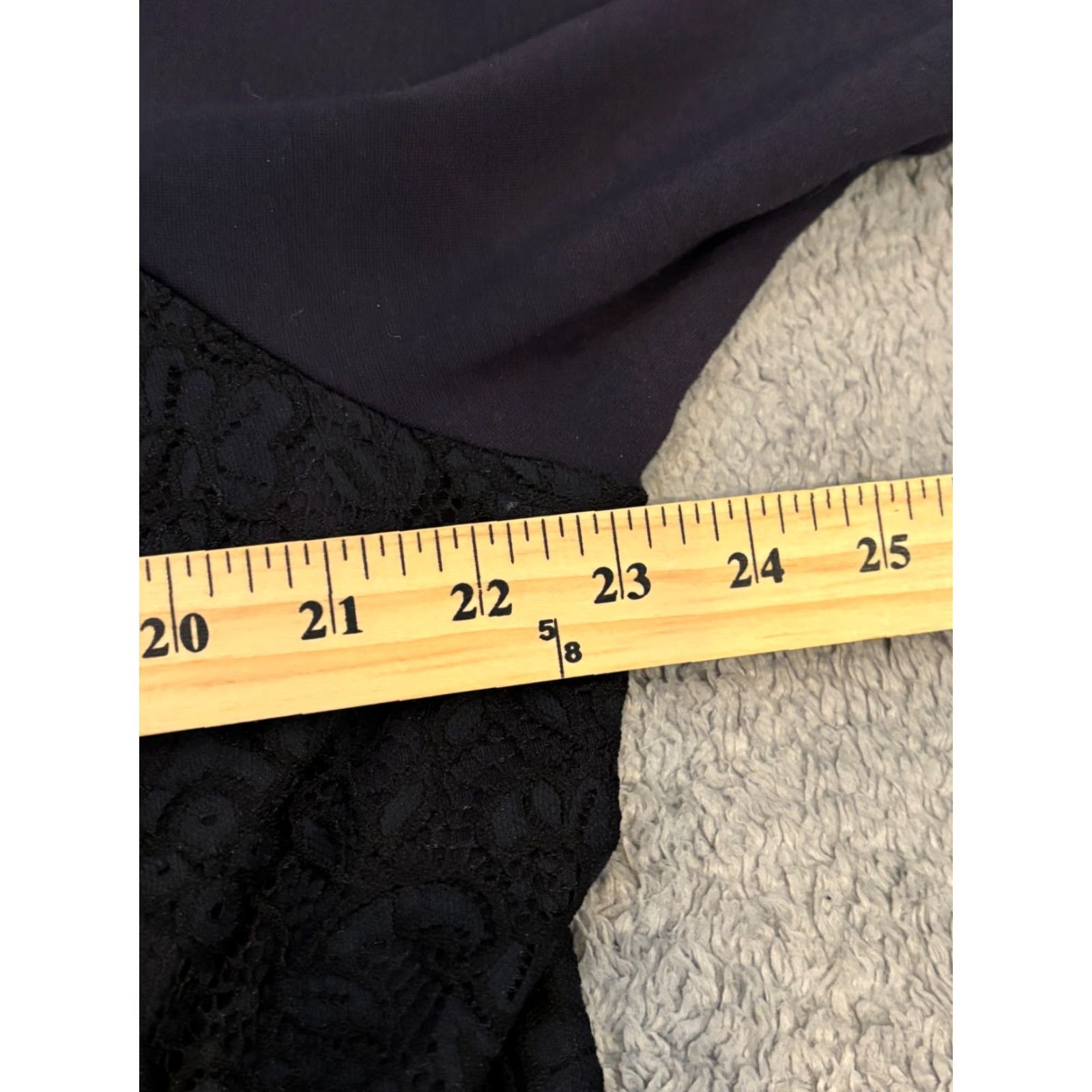 Vintage Lane Bryant Dress Womens 18 Navy Blue V Neck Lace Accent 3/4 Sleeve - Plus Size A-Line Knee Length Casual Party/Cocktail Mens/Womens Size XXL / US 16-18 / IT 52-54 - 3 Thumbnail