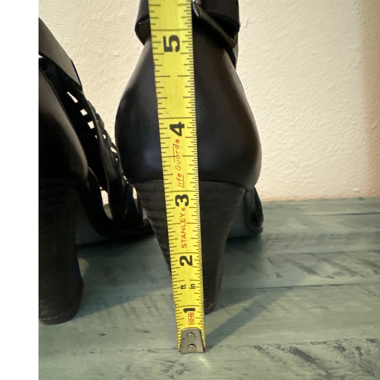 Other Paul Green Sz 9 Christy Black Leather 3 1/2" Gladiator Heels Size US 9 / IT 39 - 6 Thumbnail