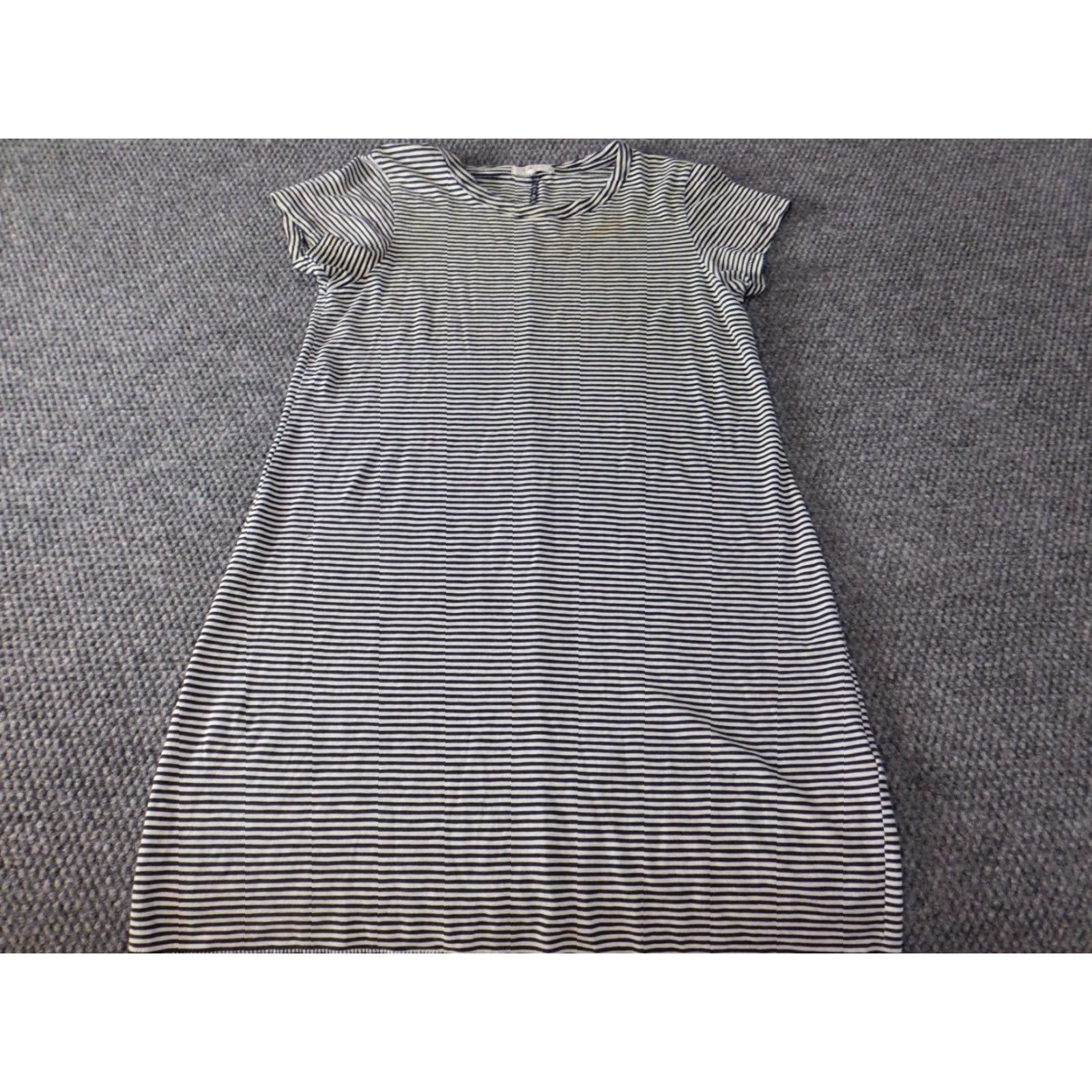 Rag & Bone Rag & Bone Dress Shirt Womens Striped Black Knee Length Raglan Sleeve Knit Rayon Pull Over Crew Neck Short Sleeve M Size M / US 6-8 / IT 42-44 - 3 Thumbnail