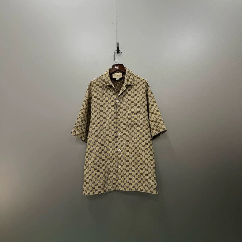 Gucci Gucci Brown full-print double G old flower short-sleeved sh Size US S / EU 44-46 / 1 - 1 Thumbnail