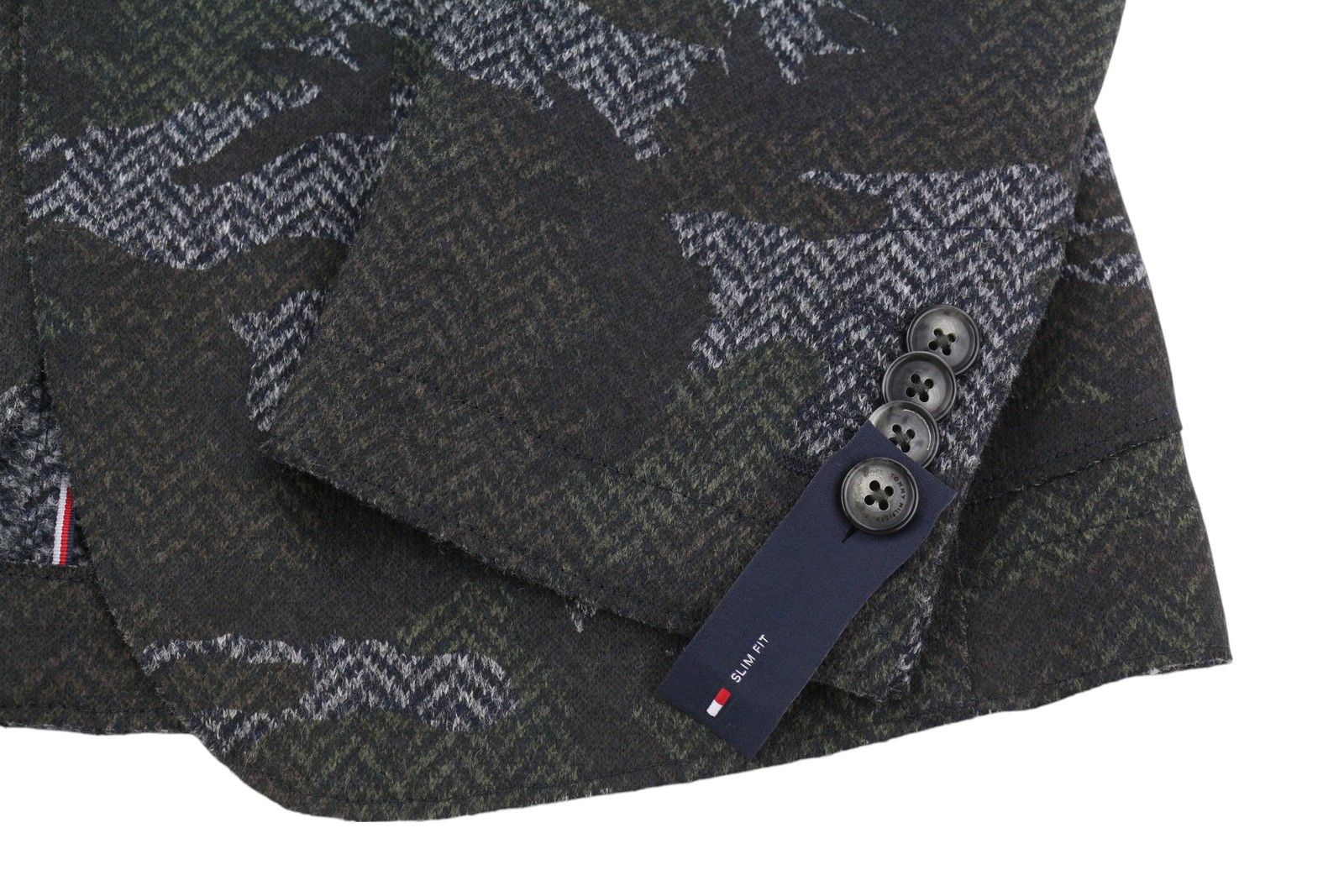 Tommy Hilfiger JERSEY RAW CUT SLIM XS Camouflage THFlex Wool Blazer 85174 Size US XS / EU 42 / 0 - 6 Thumbnail
