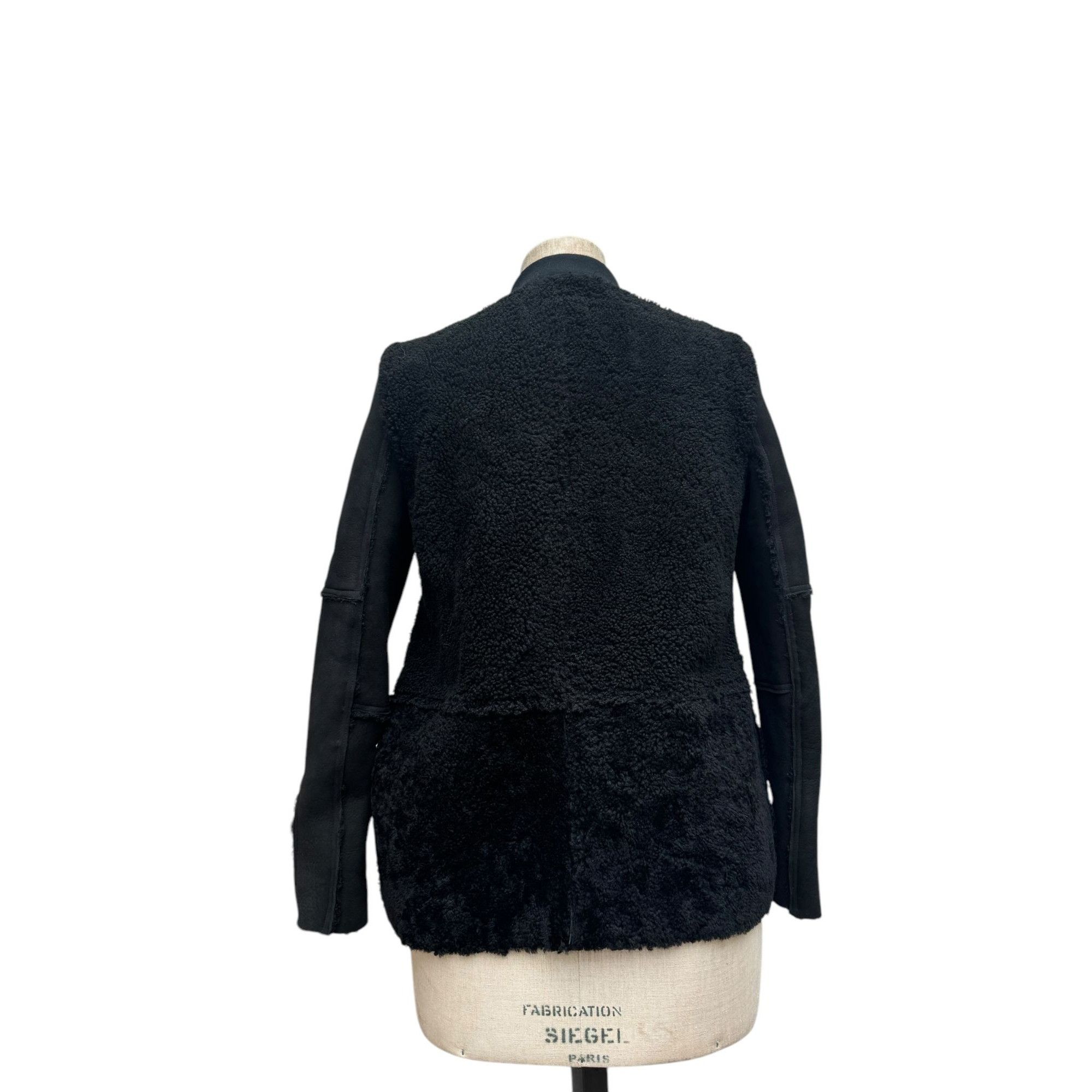 Sandro Black Shearling (Leather) Jacket Size XS / US 0-2 / IT 36-38 - 5 Thumbnail