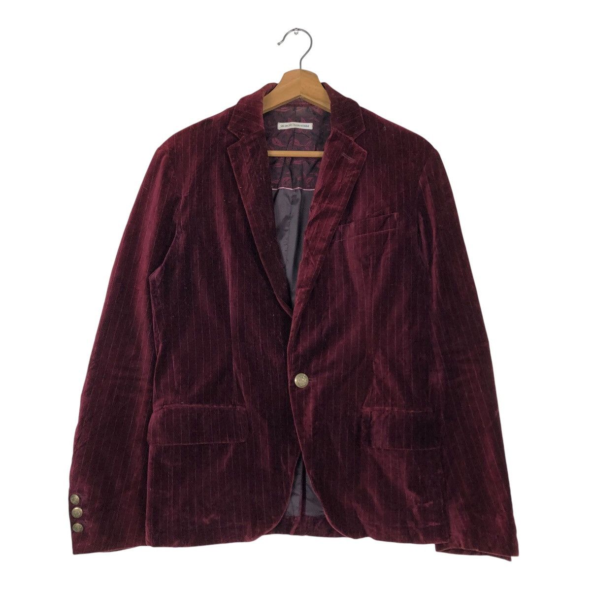 Japanese Brand 📌Vintage Chore Velvet Jacket Striped Michel Klein Homme Size US S / EU 44-46 / 1 - 2 Thumbnail