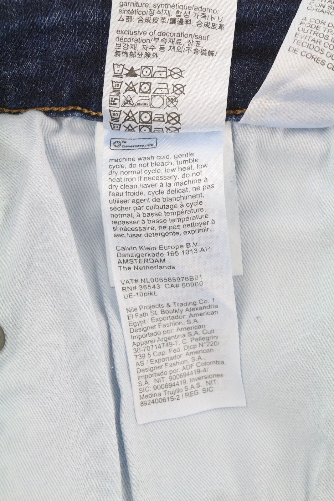 Calvin Klein TAPERED DARK BLUE W38/L32 Stretch Denim Jeans 84960 Size US 38 / EU 54 - 10 Thumbnail