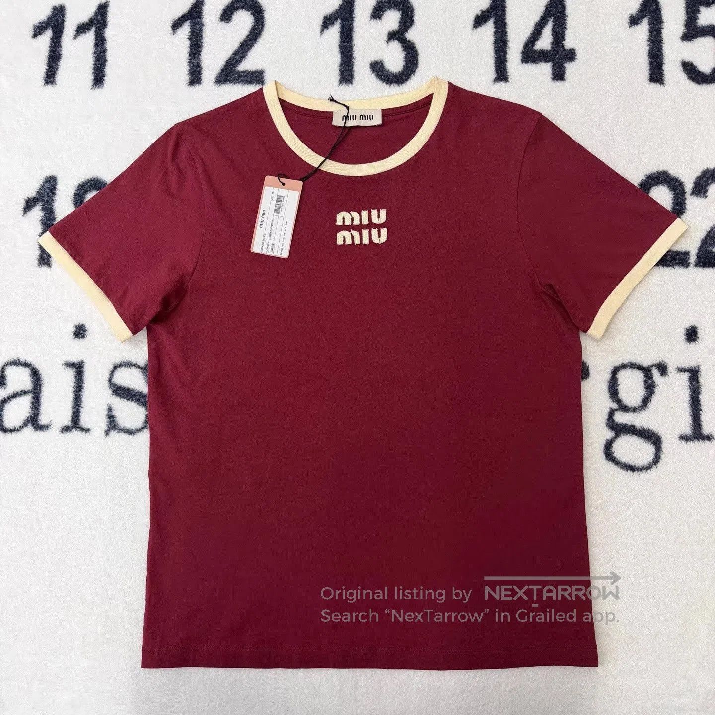 Miu Miu Red Short Sleeve Shirt with Contrast Trim. Size US XL / EU 56 / 4 - 1 Thumbnail