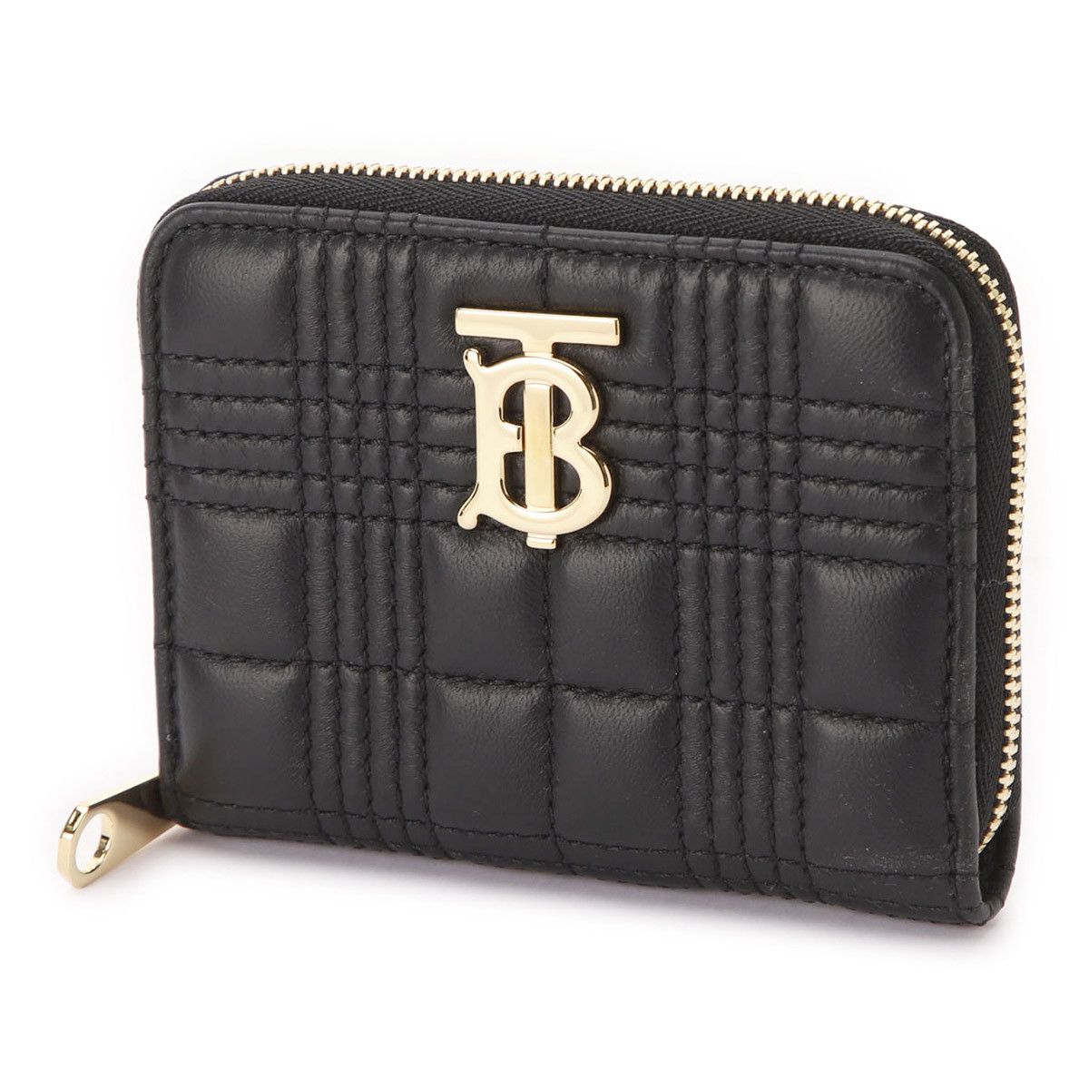 Burberry Coin Case Round Zip Wallet Black