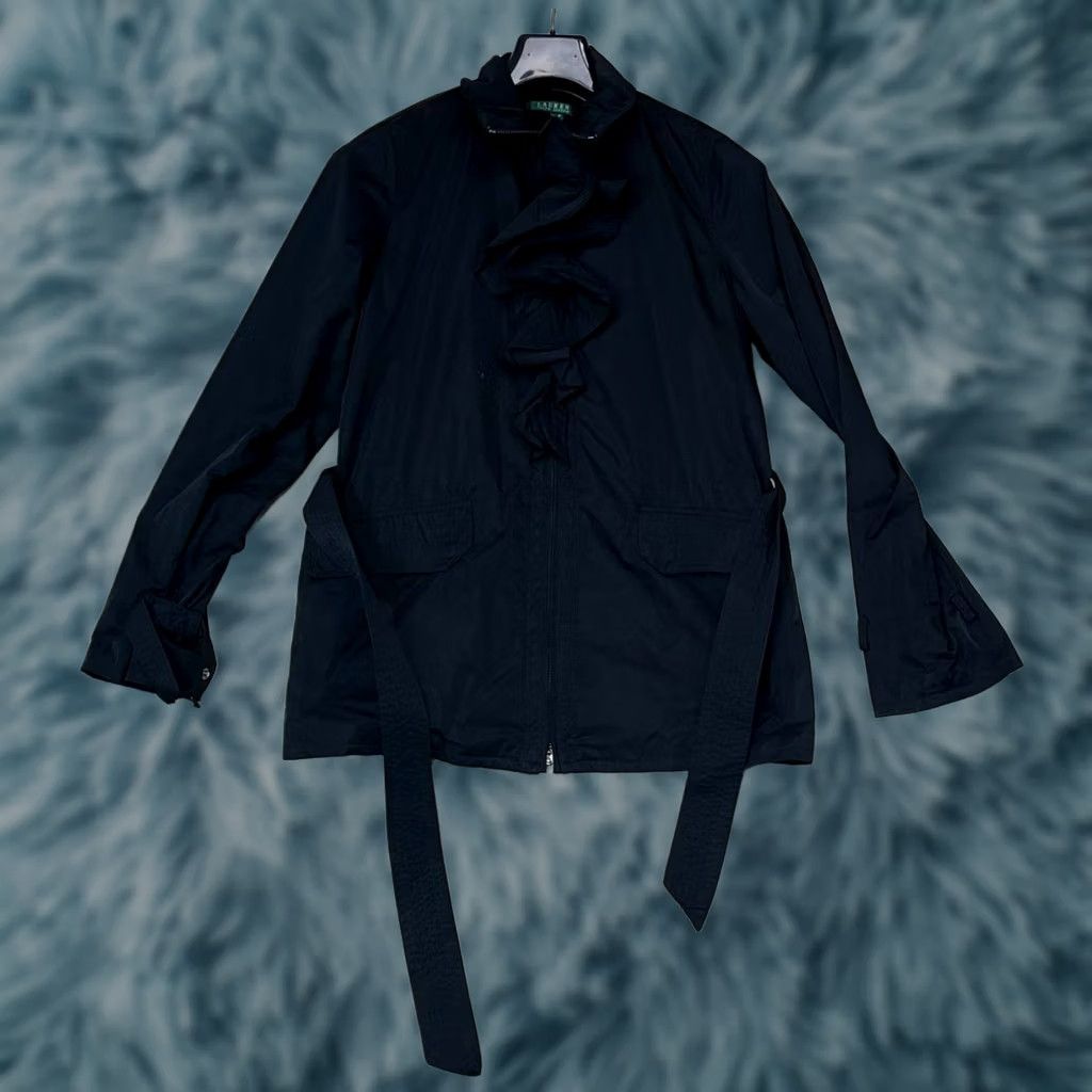 Ralph Lauren Lauren Ralph Jacket Womens M Black Women Windbreaker Full Zip Ruffled Flaws Size M / US 6-8 / IT 42-44 - 1 Thumbnail