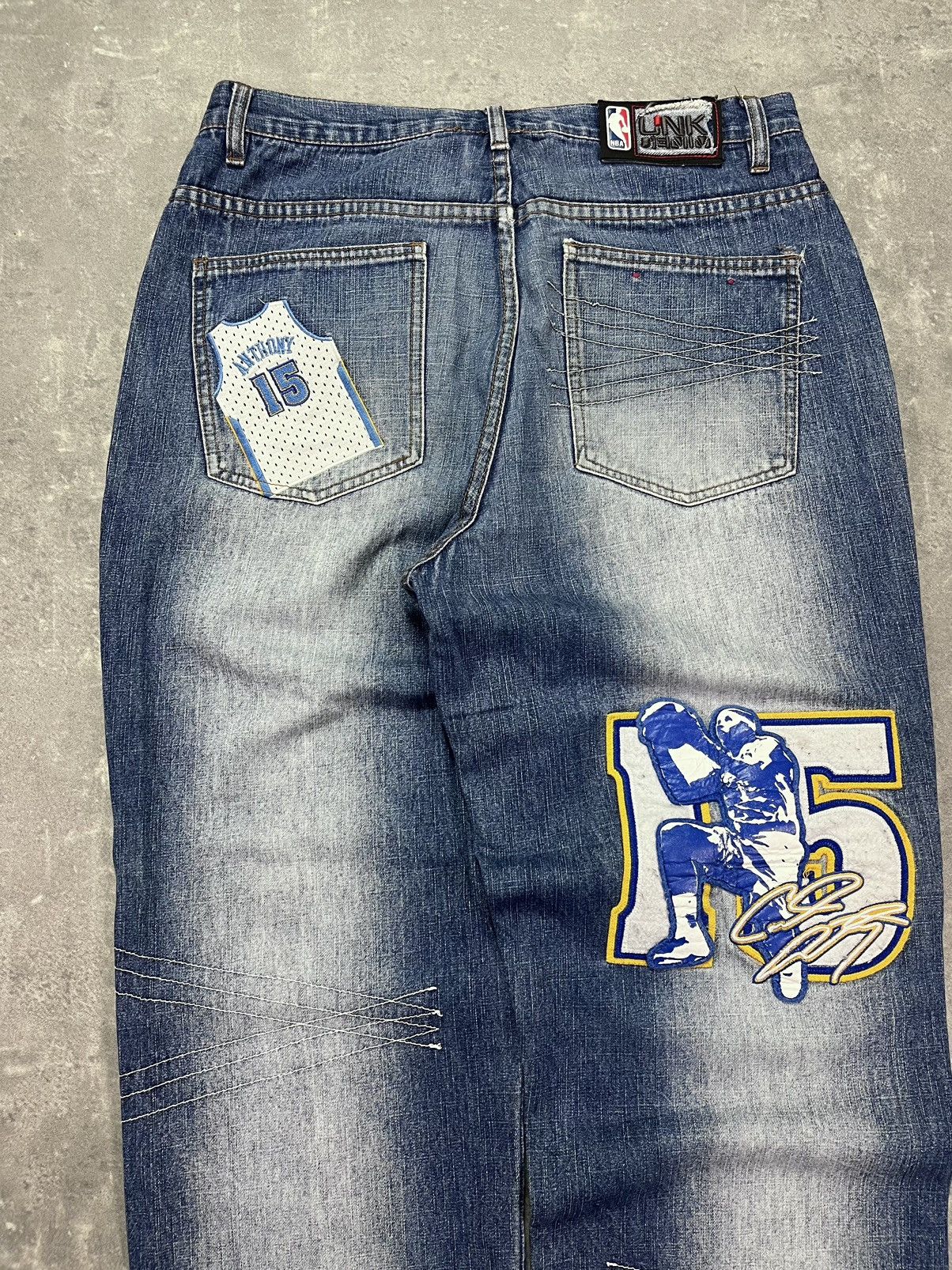 NBA UNK NBA Denver Nuggets Printed Baggy Denim Jeans 34 Size US 34 / EU 50 - 12 Thumbnail