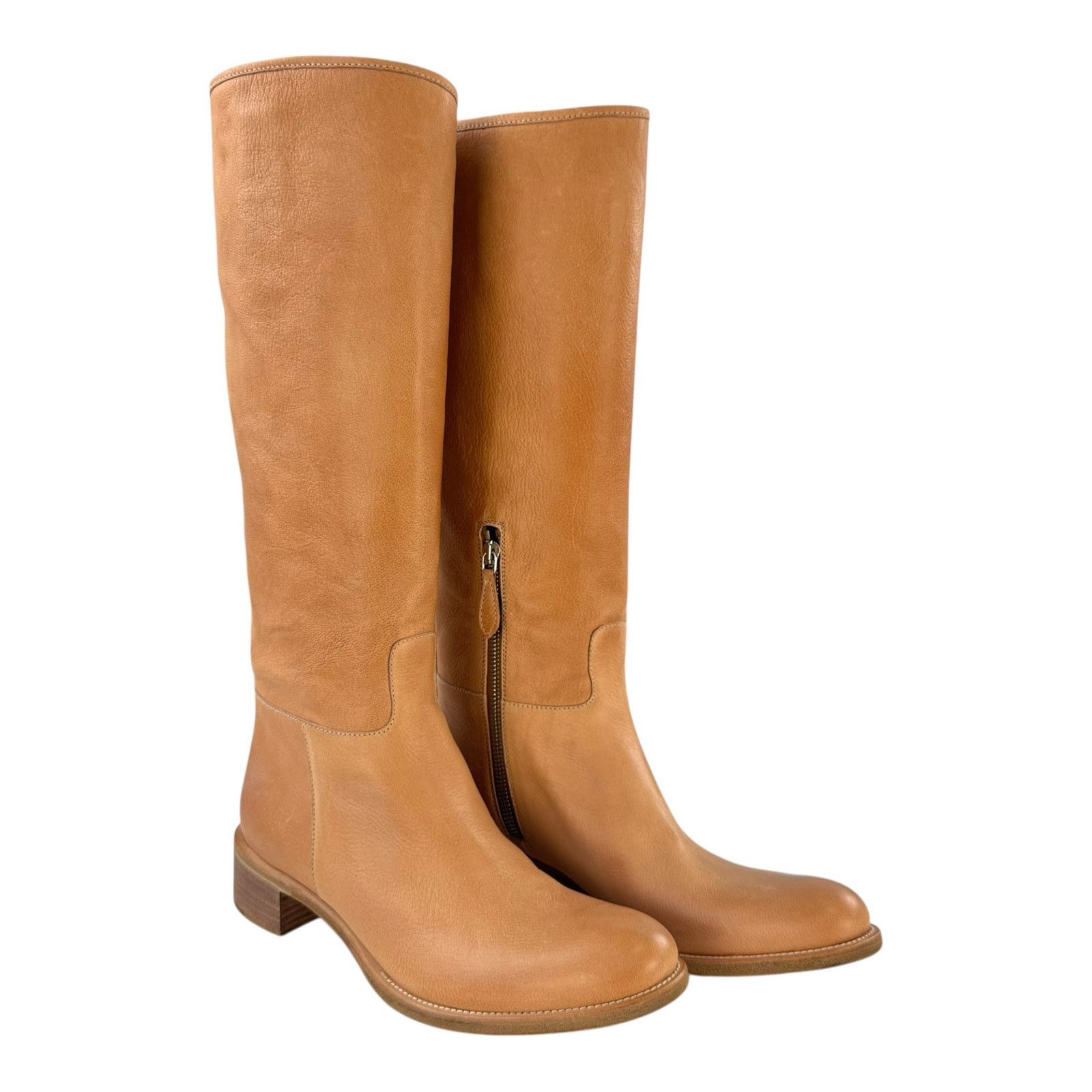Prada Prada Camel High Leather Boots Size US 7.5 / IT 37.5 - 1 Thumbnail
