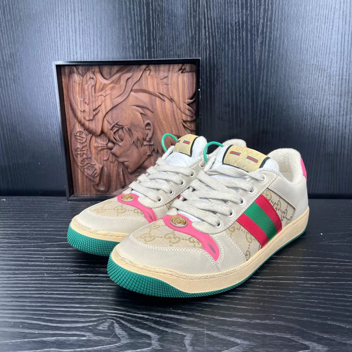 Gucci Gucci Distressed Sneaker Fuchsia 39 Size US 8.5 / IT 38.5 - 1 Thumbnail