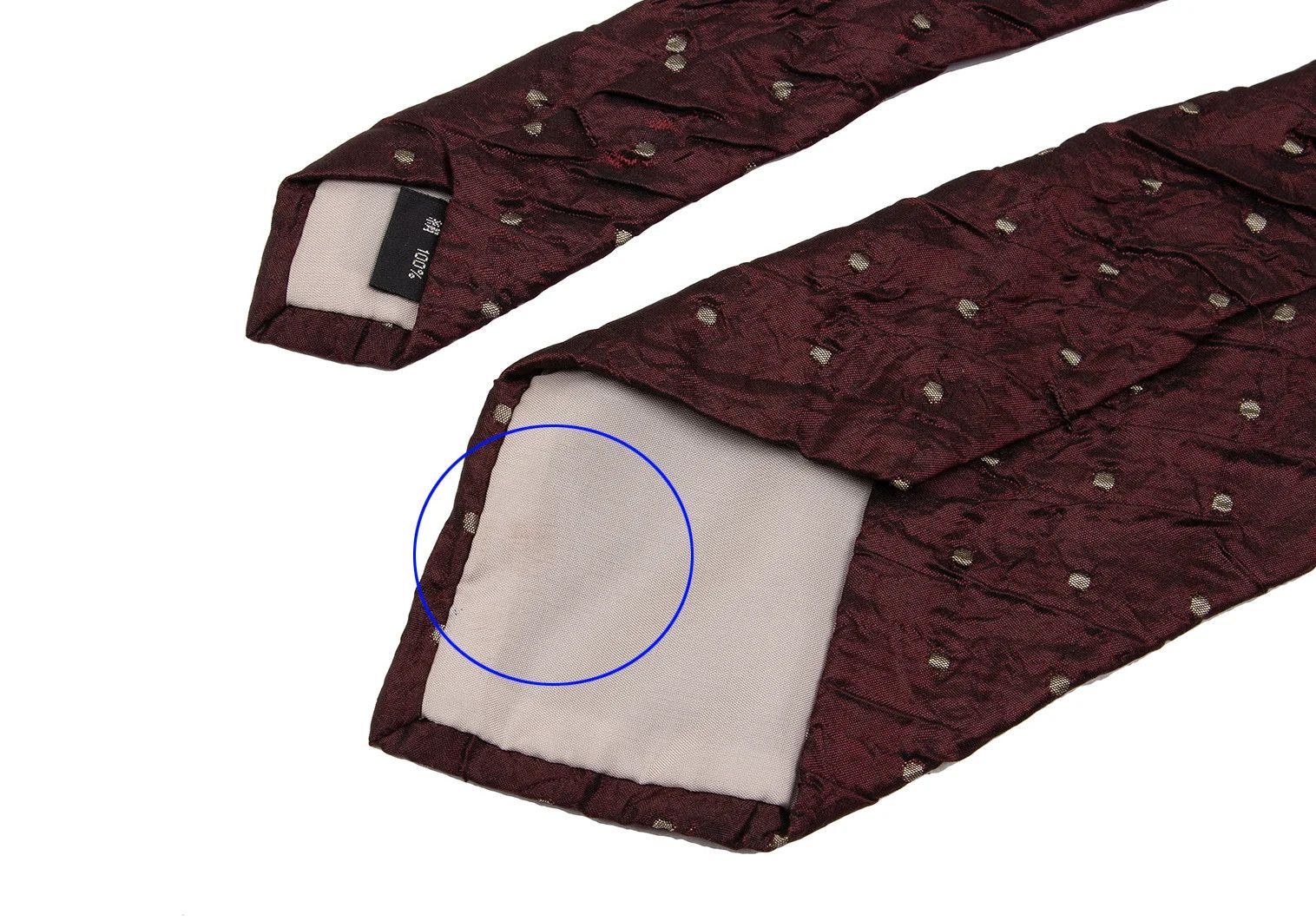 Issey Miyake Silk Dot Jacquard Tie in Wine Beige Size ONE SIZE - 5 Thumbnail