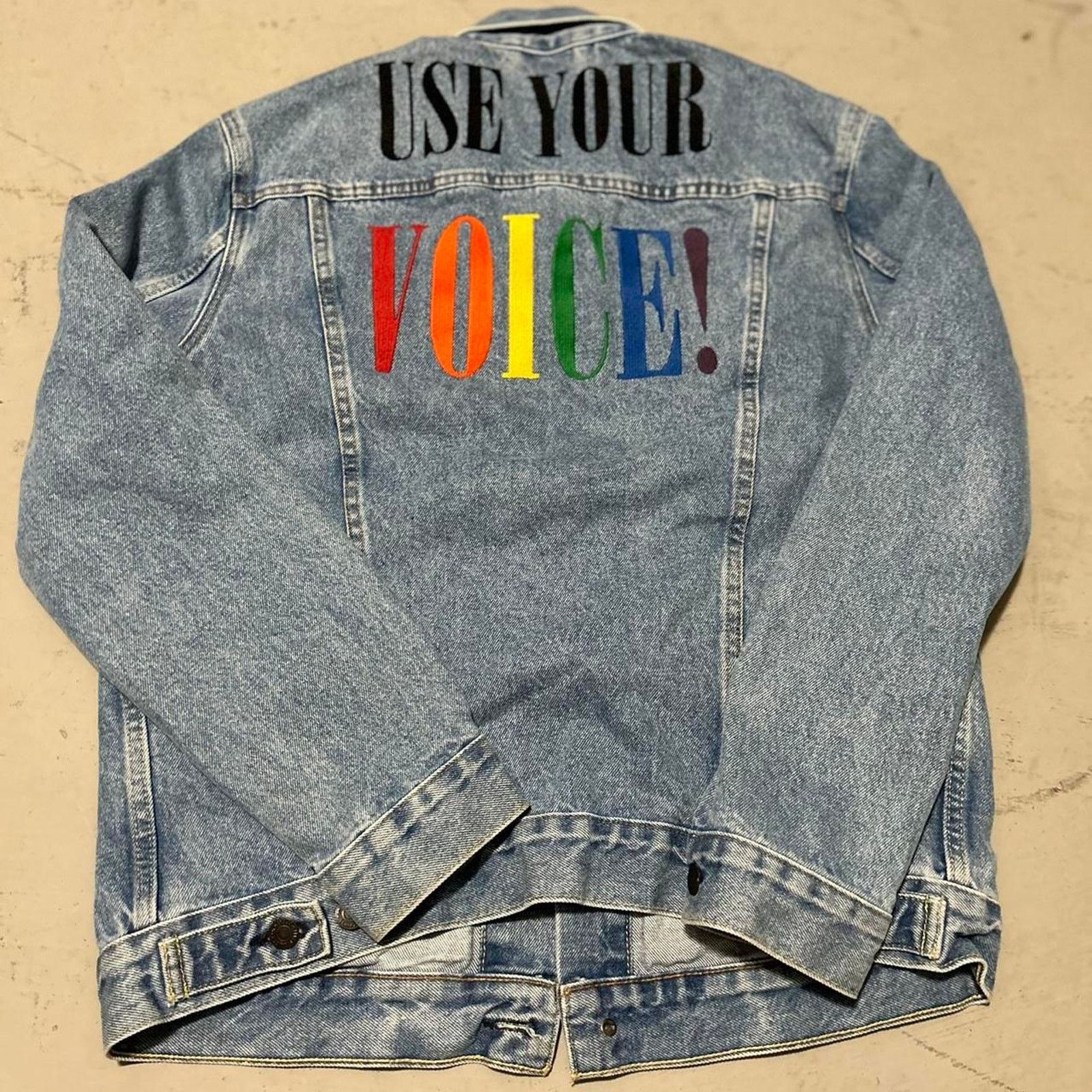 Levi's Levi's Rainbow Gay Pride Denim Trucker Jacket Use Your Voice Size US L / EU 52-54 / 3 - 1 Thumbnail