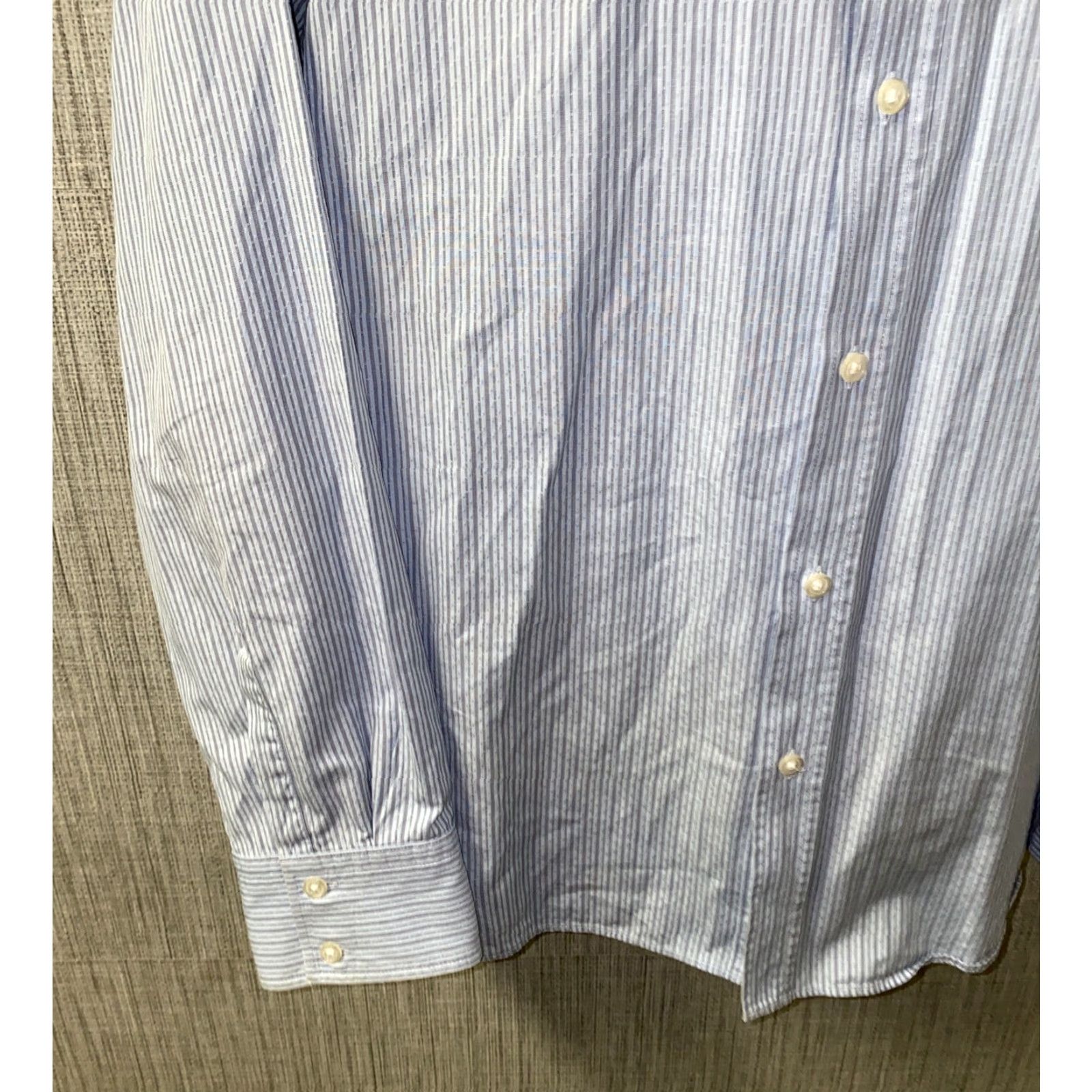 Hugo Boss Hugo Boss Men Blue Striped Long Sleeve Cotton Button-Down Shirt 2XL Size US XXL / EU 58 / 5 - 4 Thumbnail