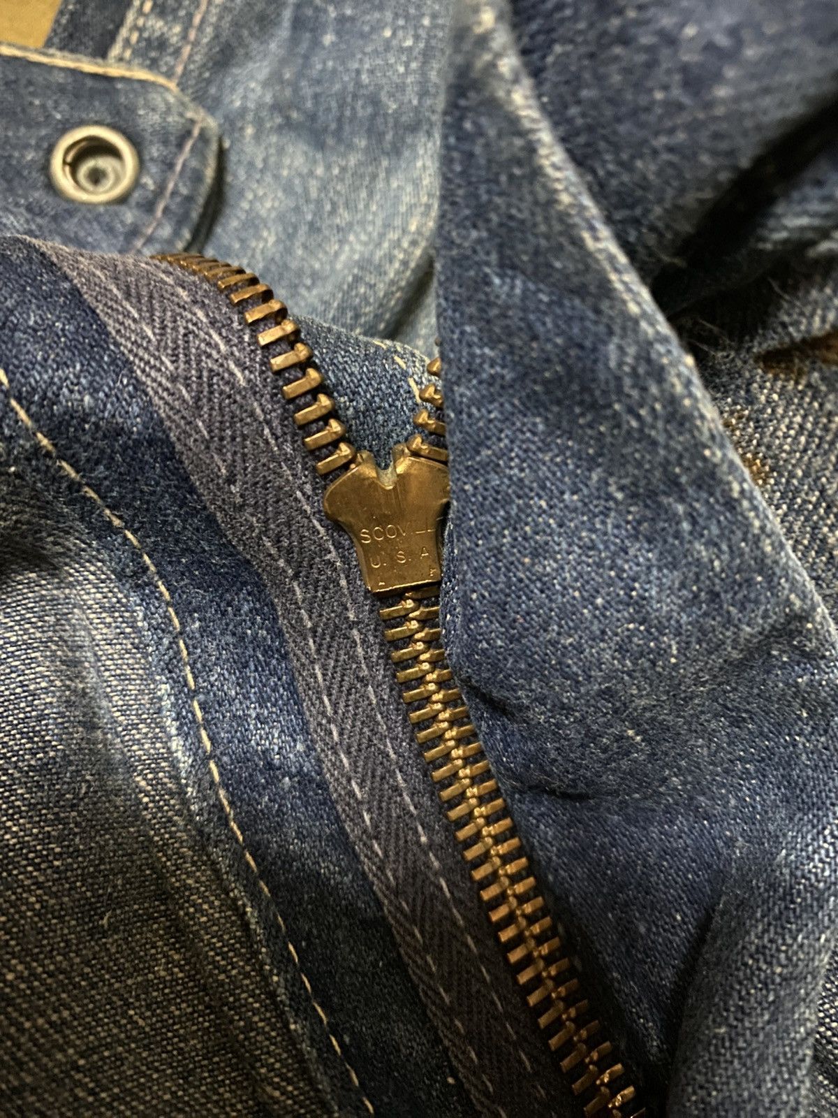 Original Montgomery Vintage 50s Montgomery 101 Power House Disstressed Jeans Size US 27 - 10 Thumbnail