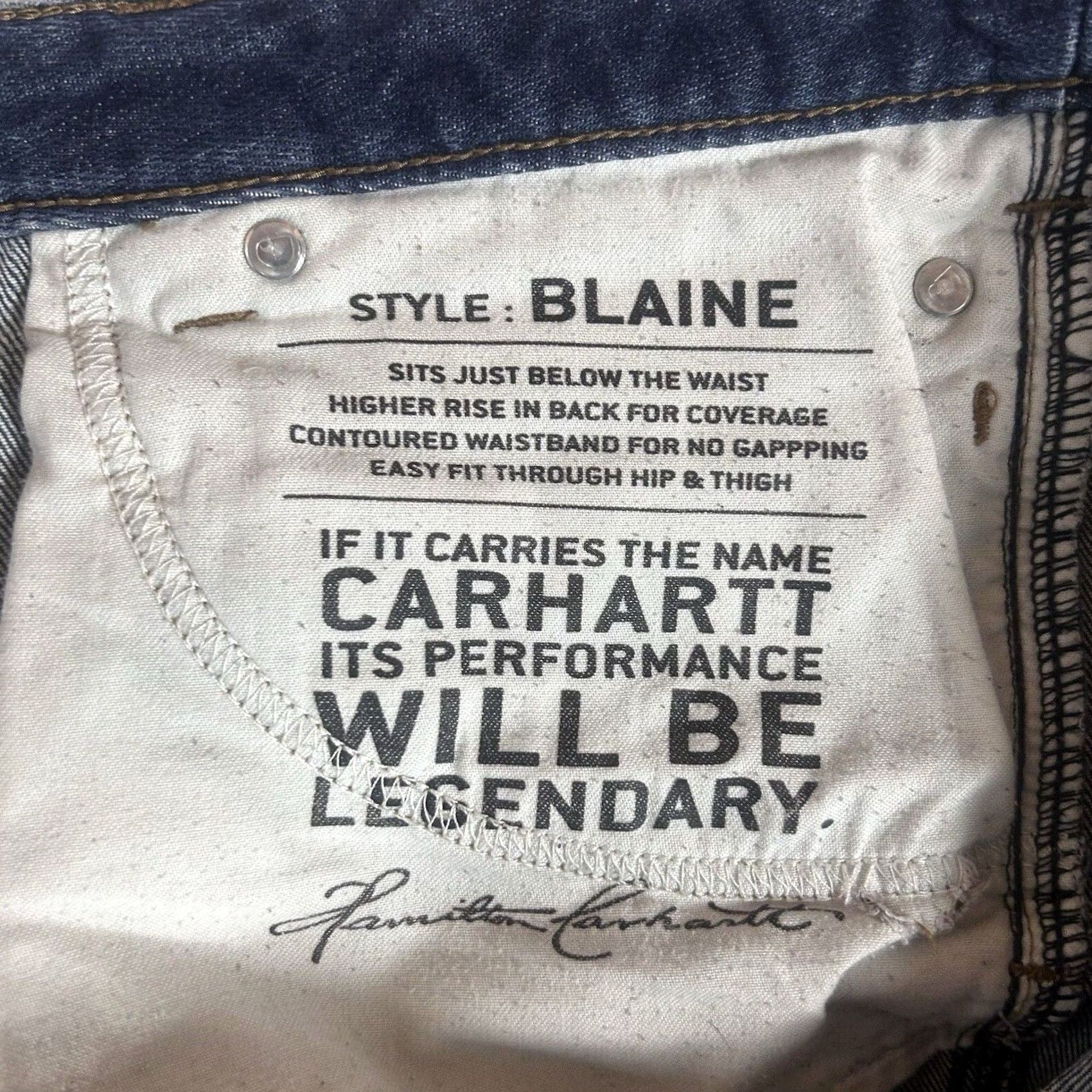 Carhartt Carhartt Jeans Womens 6 Short Blue Denim 6S STAINED Straight Jeans Carhartt Original Fit 5-Pocket Womens Size 28" / US 6 / IT 42 - 6 Thumbnail