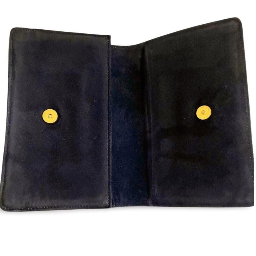 Bottega Veneta Vintage Bottega Venetia black suede clutch bag with bow Size ONE SIZE - 8 Thumbnail