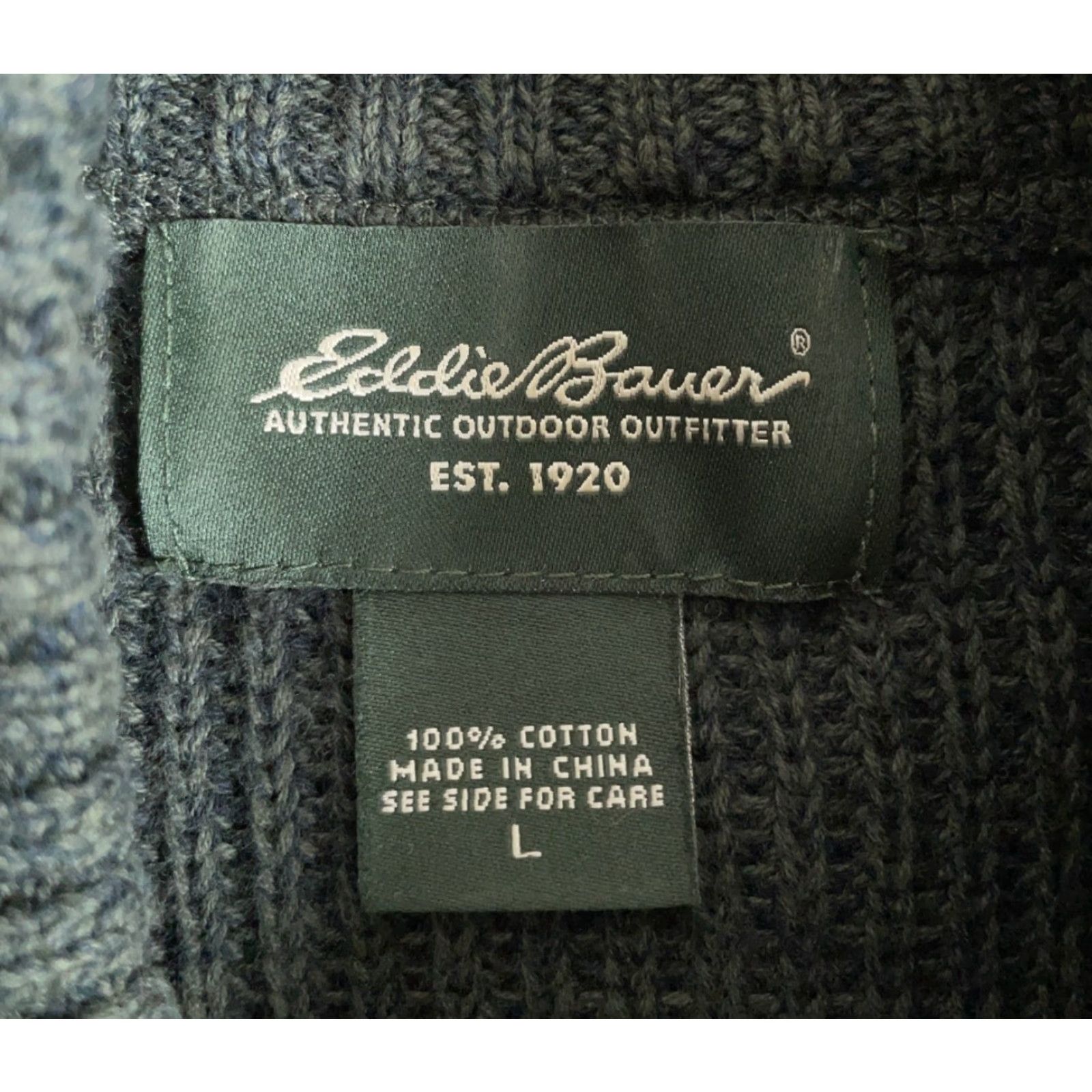 Eddie Bauer VINTAGE Eddie Bauer Men’s Large Green Henley Sweater Shirt? Size US L / EU 52-54 / 3 - 3 Thumbnail
