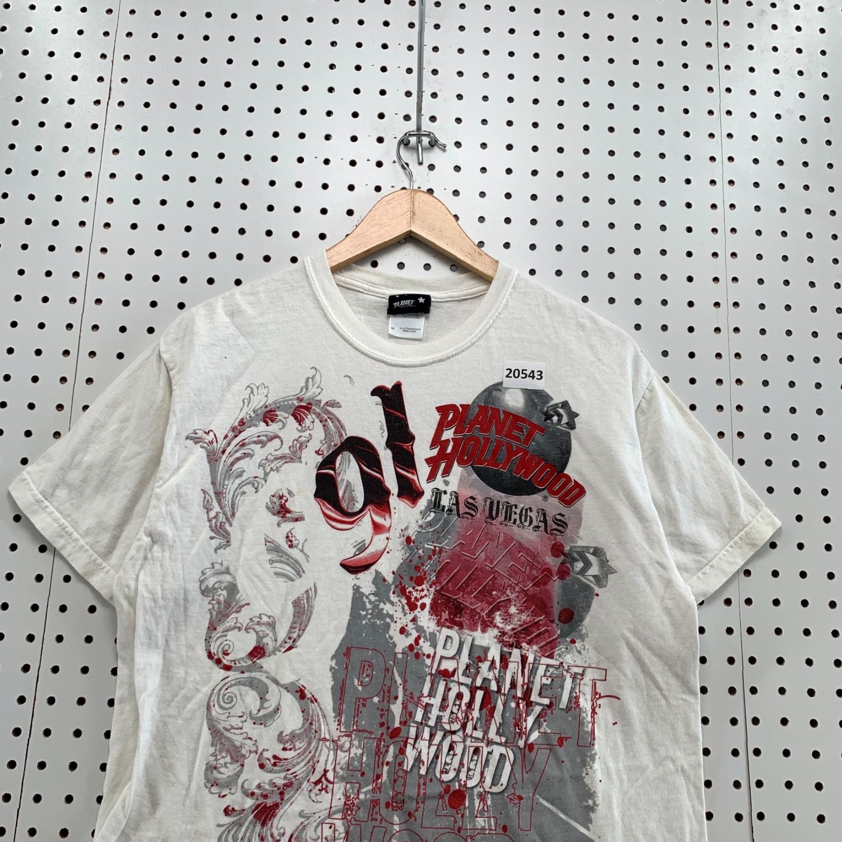 Planet Hollywood VINTAGE Planet Hollywood Graphic T-Shirt White Red Adult Medium Gothic Mens Size US M / EU 48-50 / 2 - 5 Thumbnail