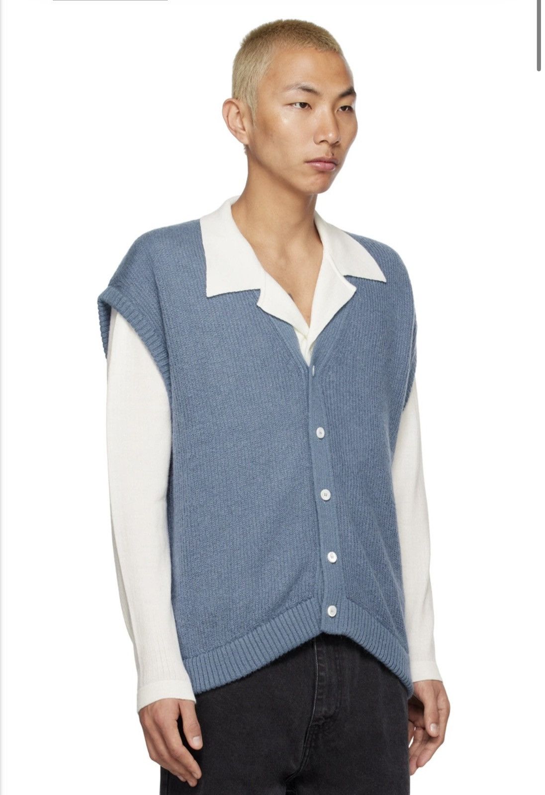 Second/Layer AW 21 Blue Mohair Blend Vest Size US M / EU 48-50 / 2 - 2 Thumbnail