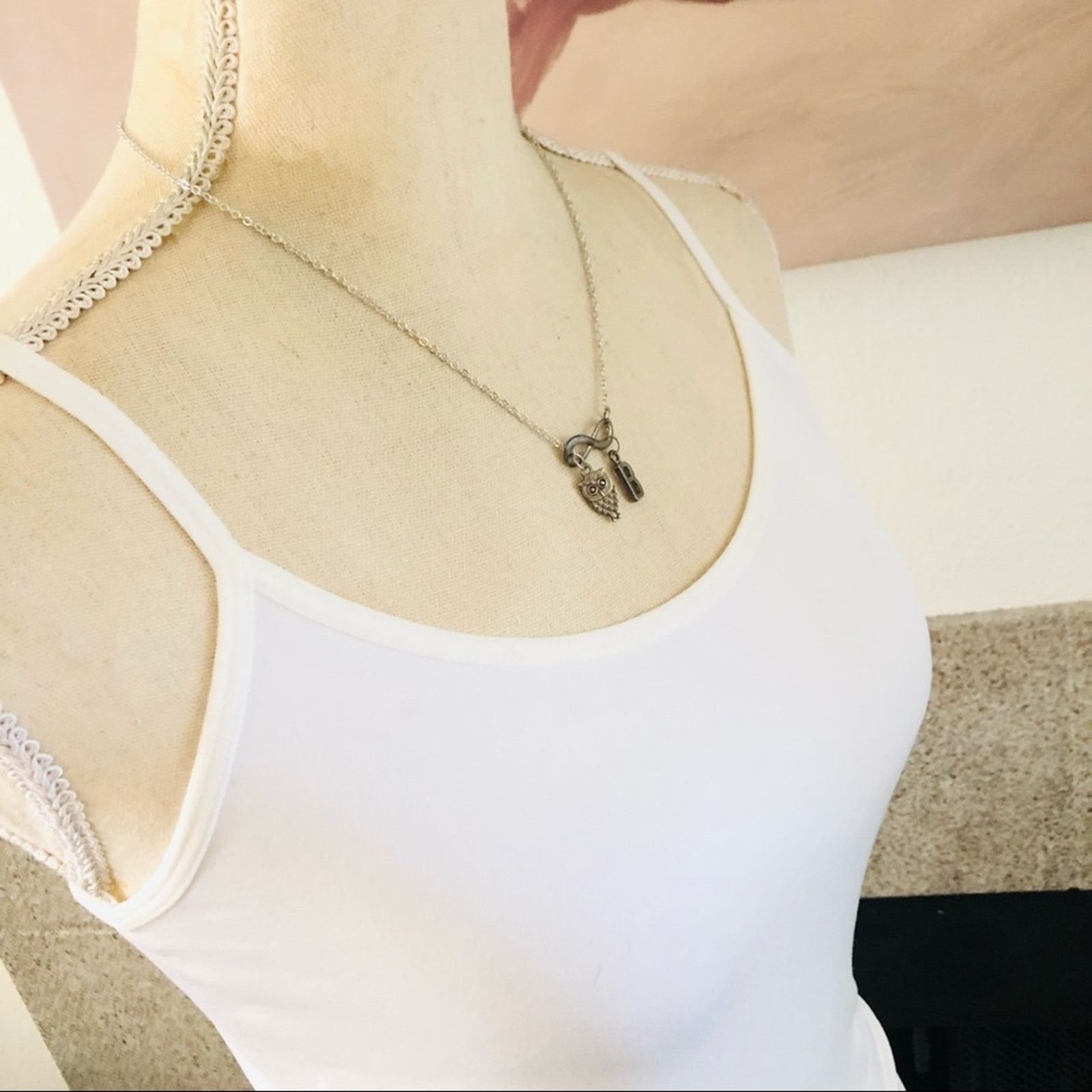 Jewelry Infinity owl & initial “B” charm slider 750 necklace Size ONE SIZE - 2 Thumbnail