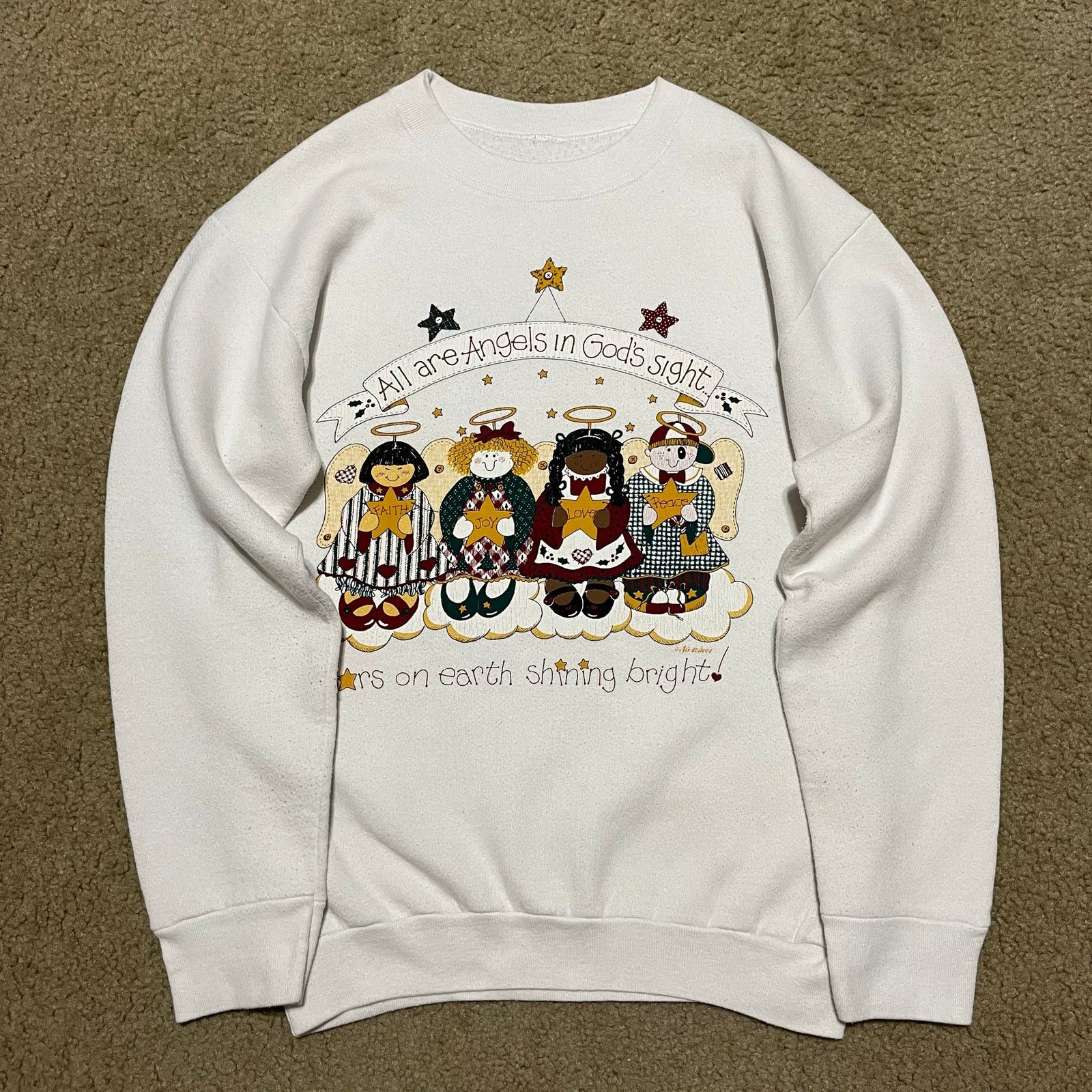 Jerzees Vintage 90s All Are Angels in Gods Sight Graphic Crewneck Size US M / EU 48-50 / 2 - 1 Thumbnail