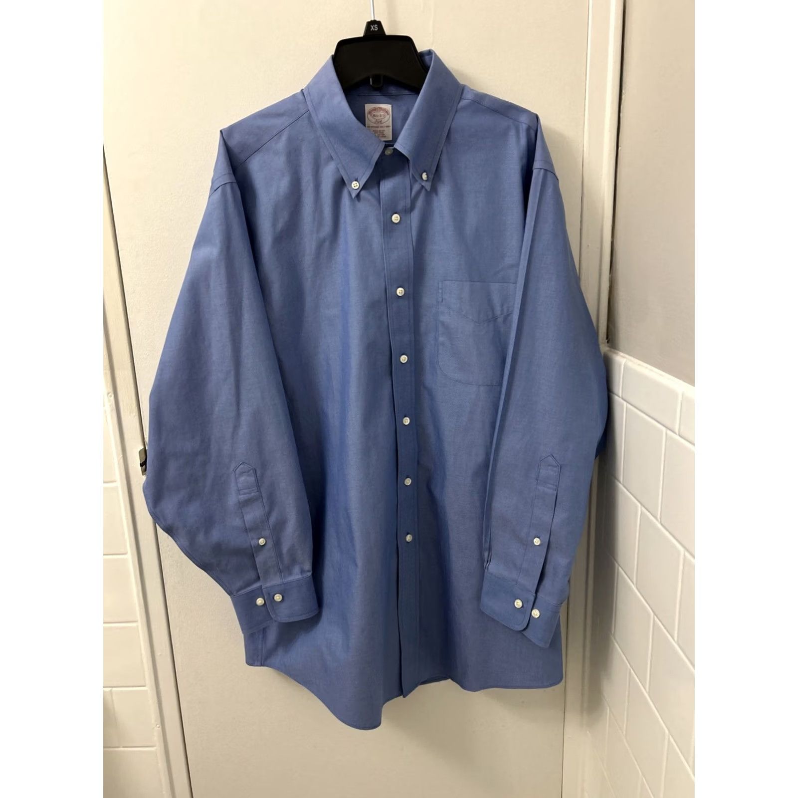 Brooks Brothers VINTAGE Brooks Brothers Original Polo Shirt Mens 16.5 Blue Non Iron Button Up L/S Shirt Size US XL / EU 56 / 4 - 2 Thumbnail