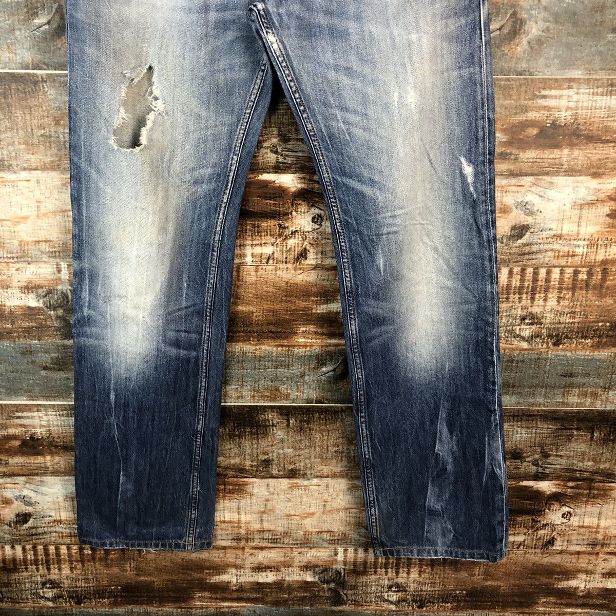 Diesel DL Diesel Industries Blue Distressed Denim Pants #C157 Size US 31 - 6 Thumbnail