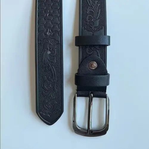 Designer × Japanese Brand Vintage American western bike tread look grunge black belt Size ONE SIZE - 3 Thumbnail