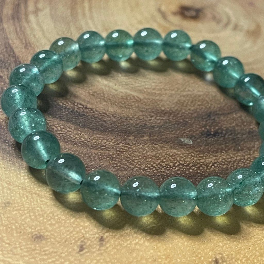 Other Green strawberry quartz beaded stretch bracelet 6mm 7.5”new Size ONE SIZE - 7 Thumbnail