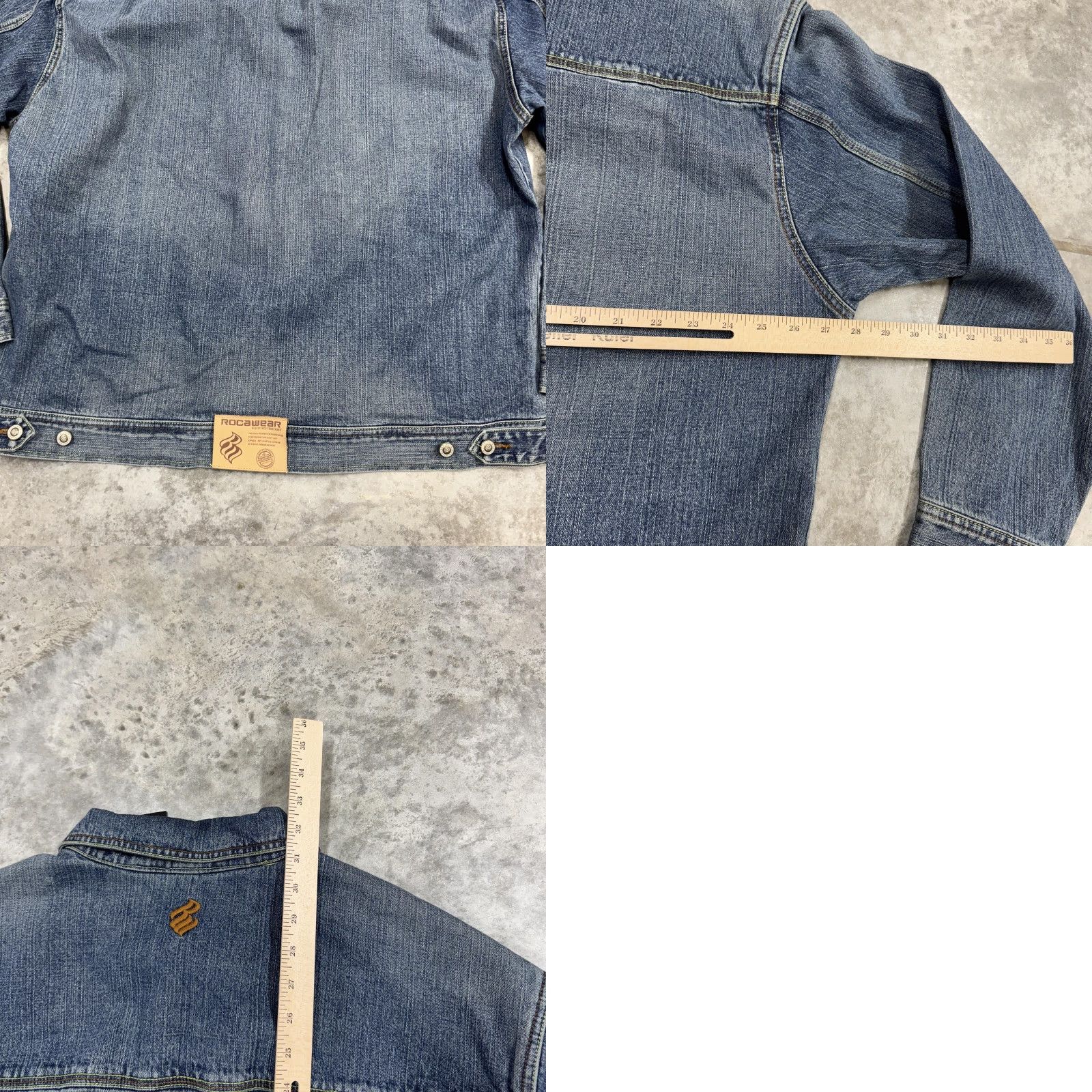 Rocawear Rocawear Jacket Mens XL Denim RW Logo Trucker Bomber Coat Blue Hip Hop Vintage? No Vintage. Size US 36 / EU 52 - 8 Thumbnail