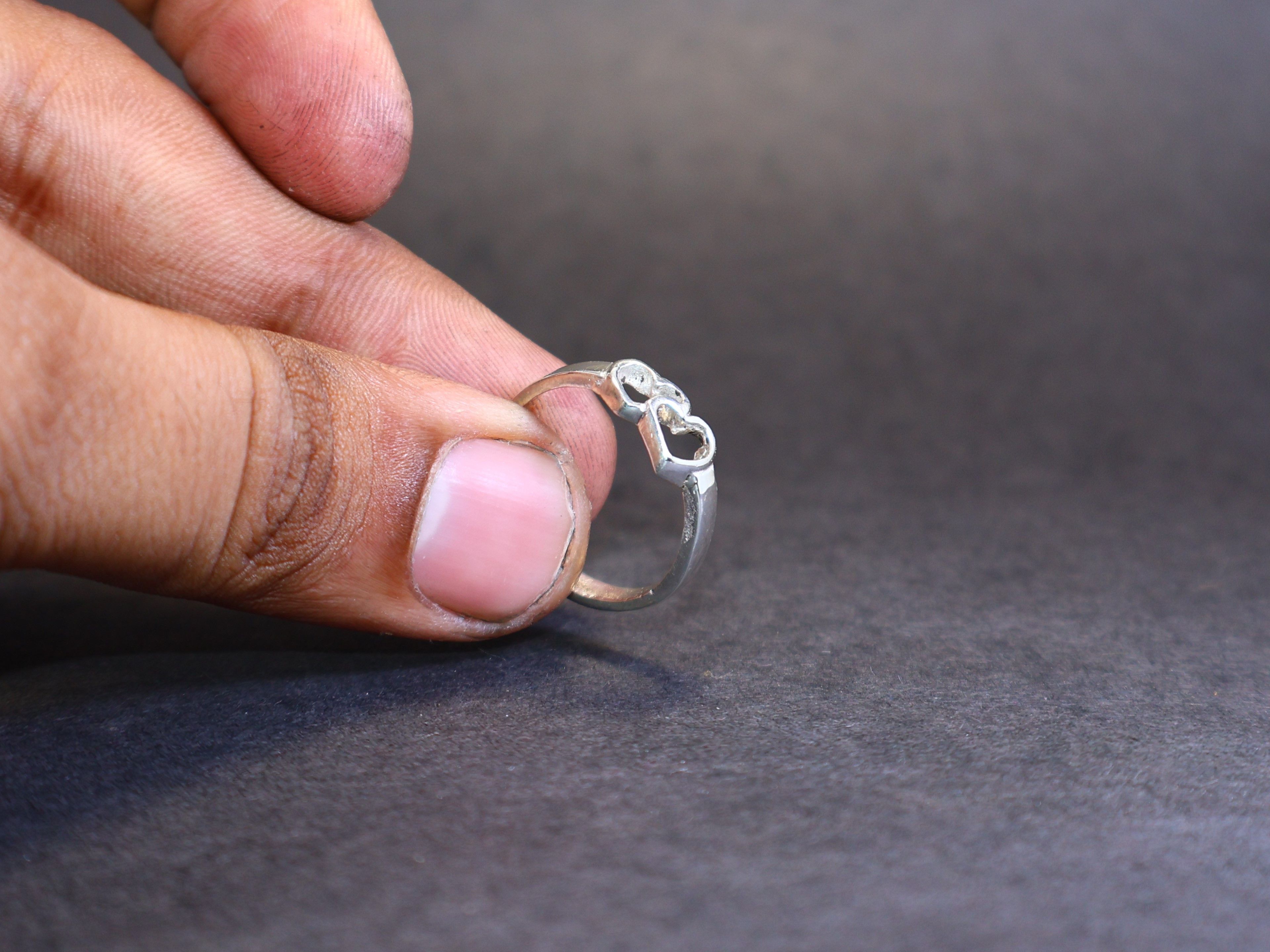 Handmade Double Heart Ring, Heart To Heart Ring, Sterling Silver Ring Size ONE SIZE - 10 Thumbnail