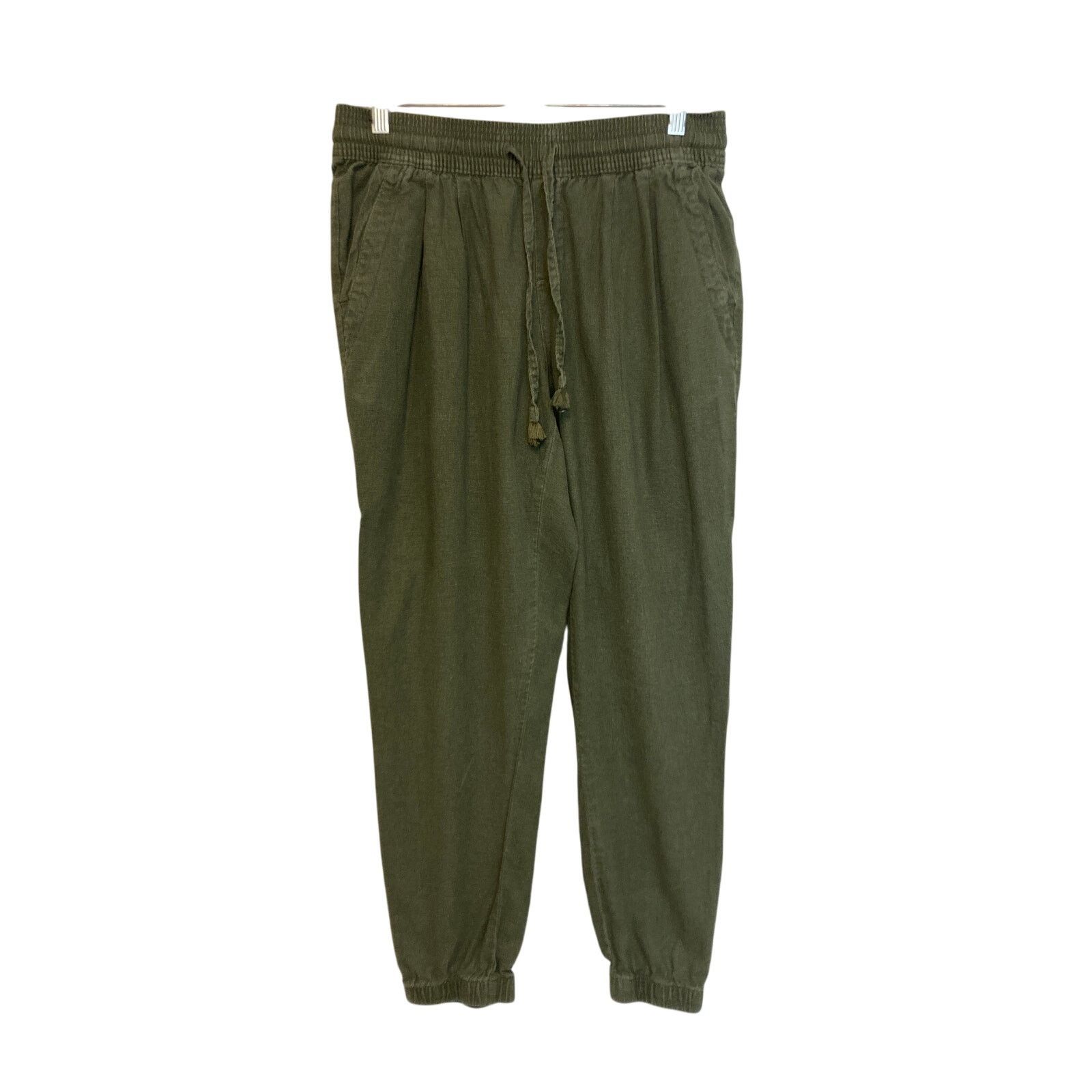 Other Time and Tru Linen Blend Green Drawstring Jogger Pants Size 27" / US 4 / IT 40 - 1 Thumbnail